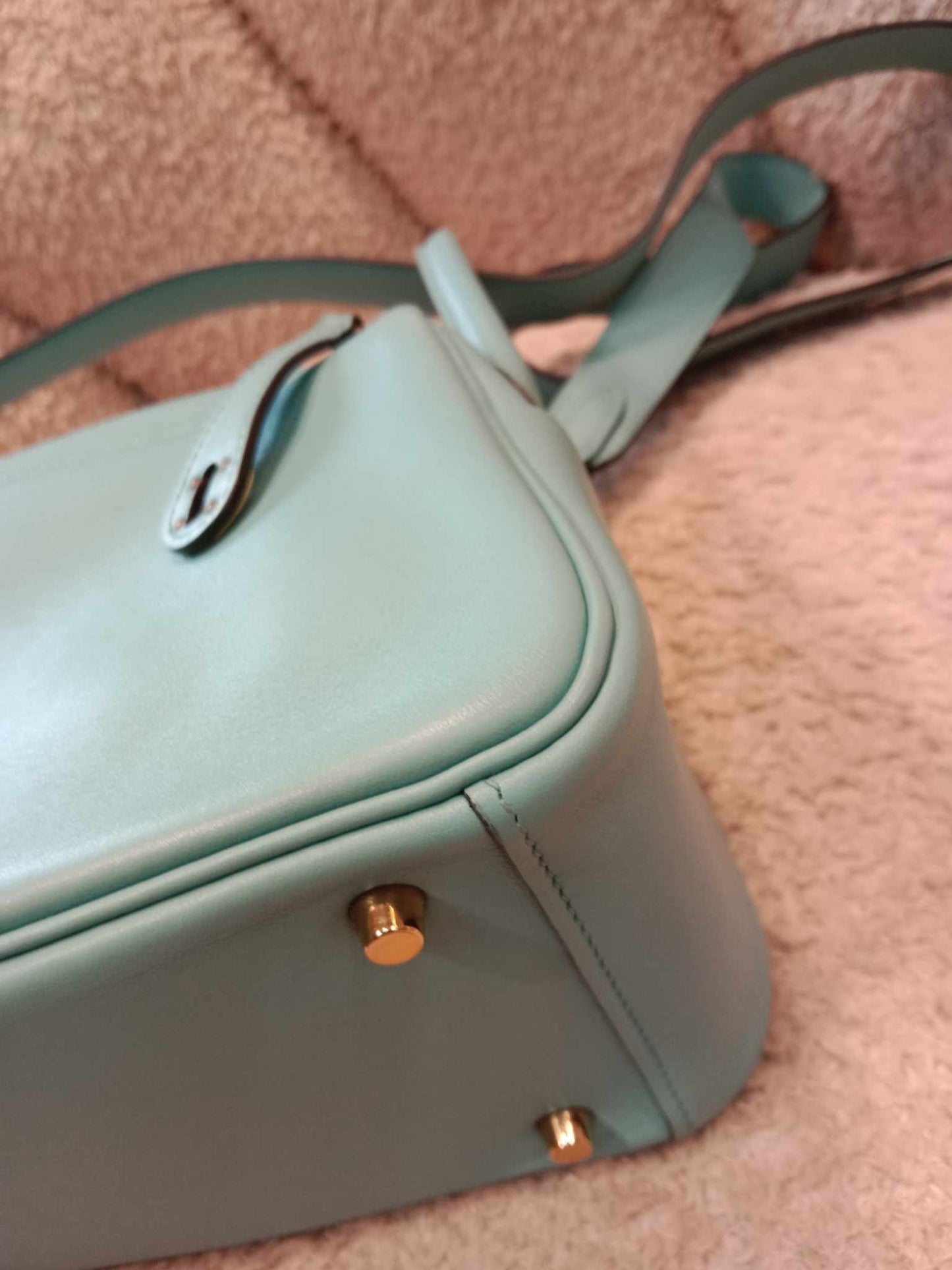 Hermes Mini Lindy Tiffany Blue Stamp Y 2020