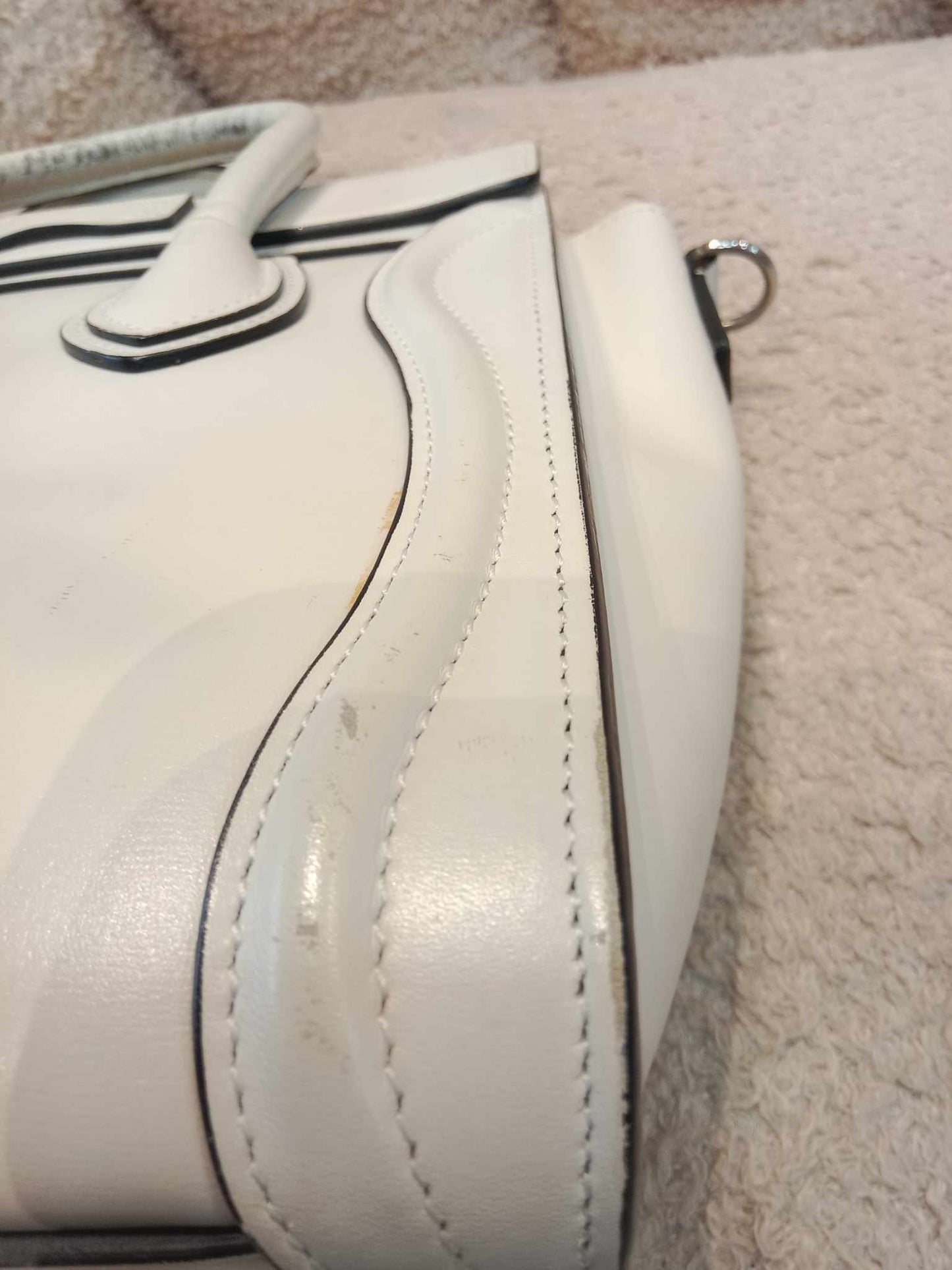 Celine Off-White Nano Luggage Tote Bag