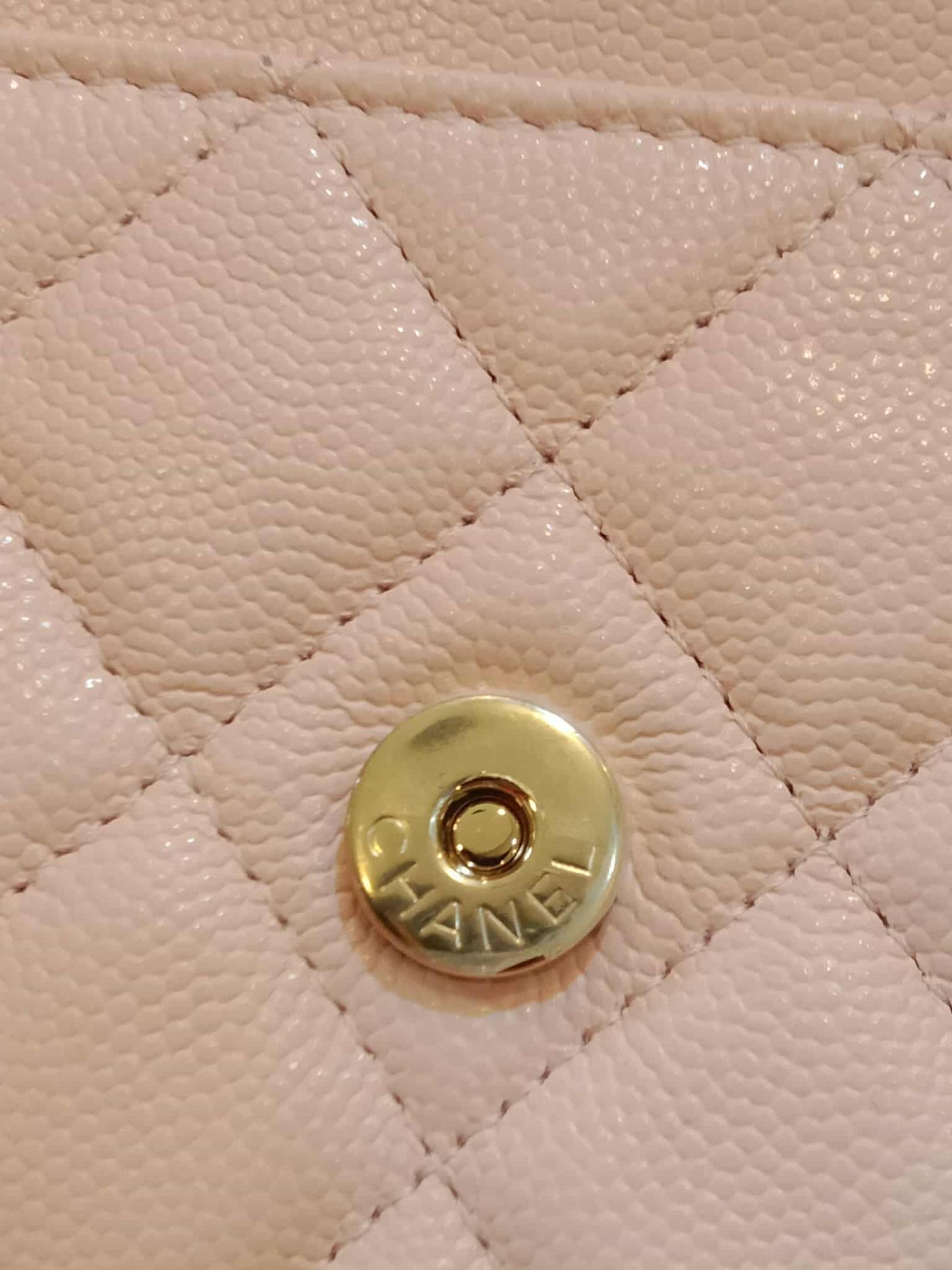 Chanel CC Wallet on Chain Light Pink Microchipped