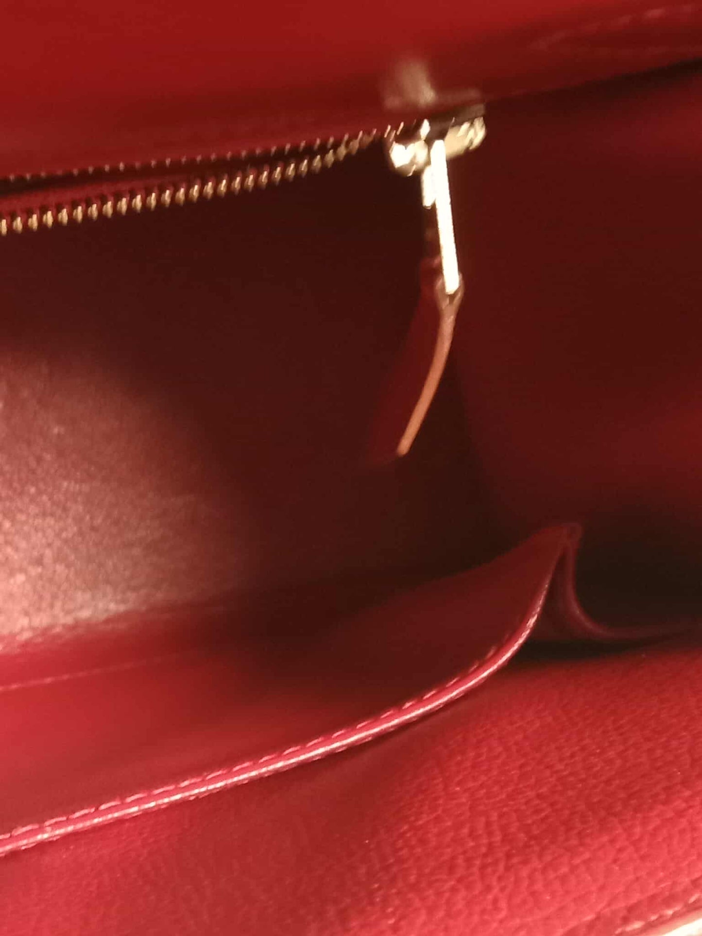 Hermes Kelly 28 Calfbox Leather Rouge VIF Stamp F Square 2002