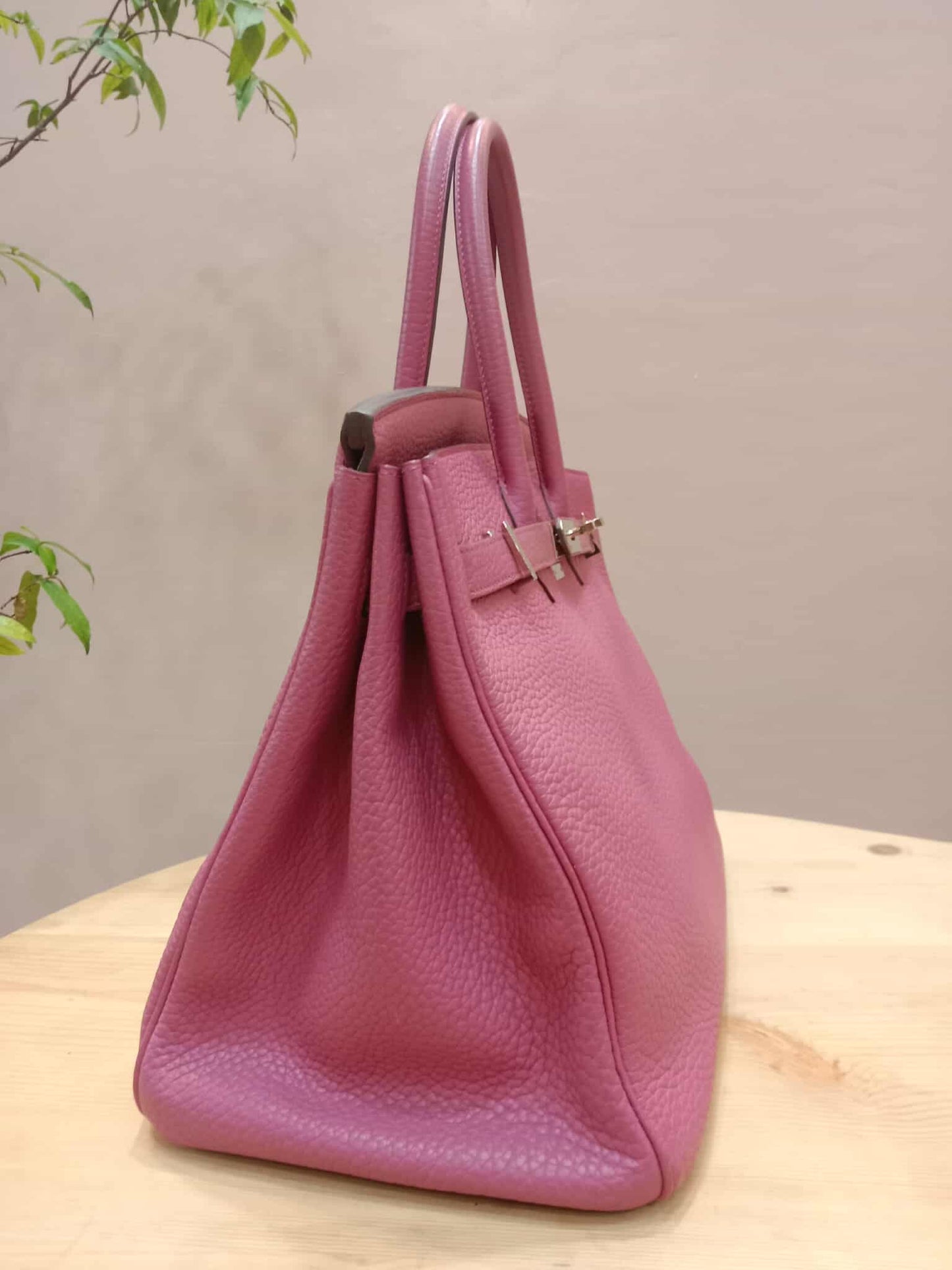 Hermes Birkin 35 Rose Poupre Clemence Stamp T 2015