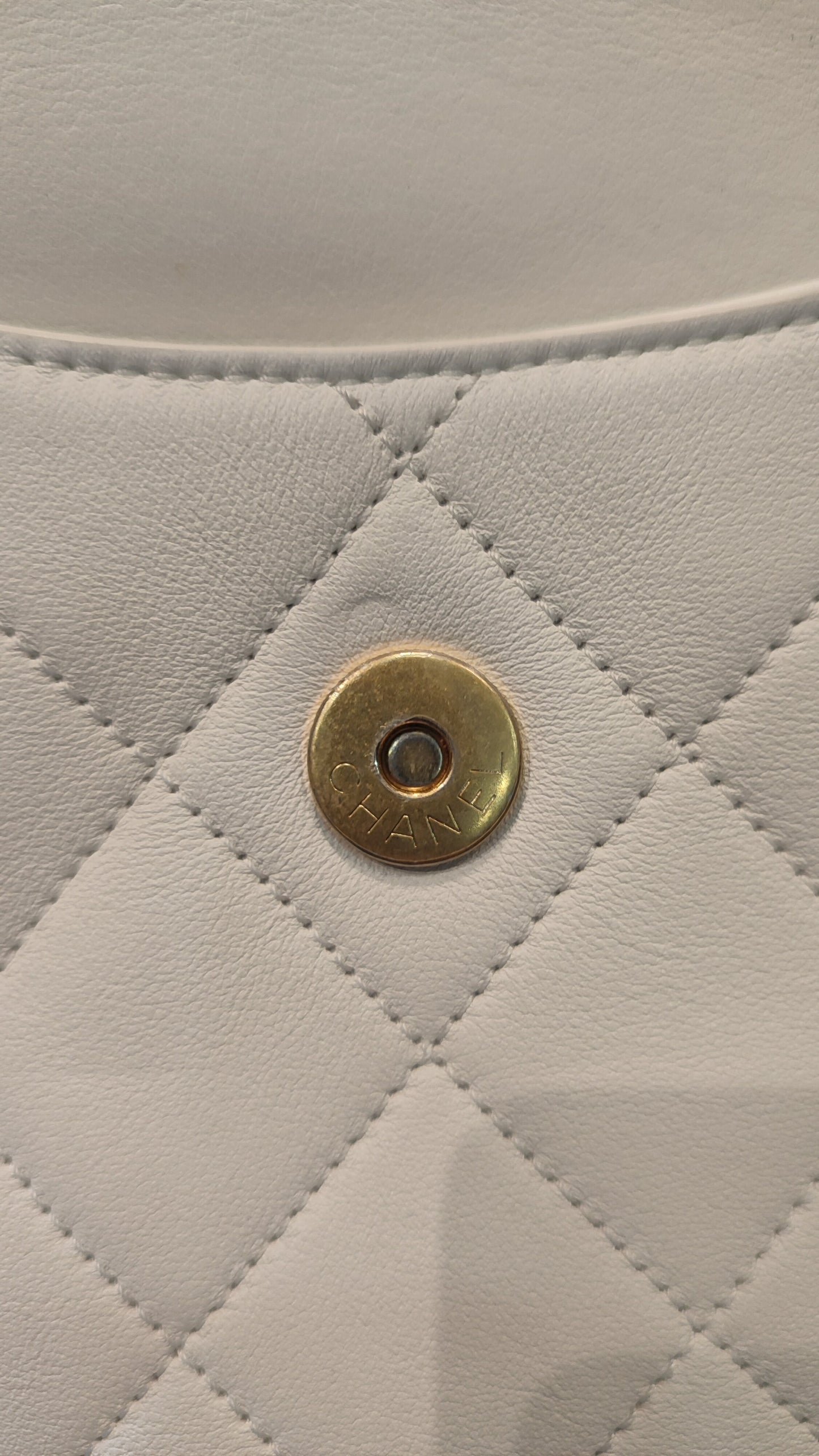 Chanel Hobo Chained Bag White Lambskin Series 31 Fullset