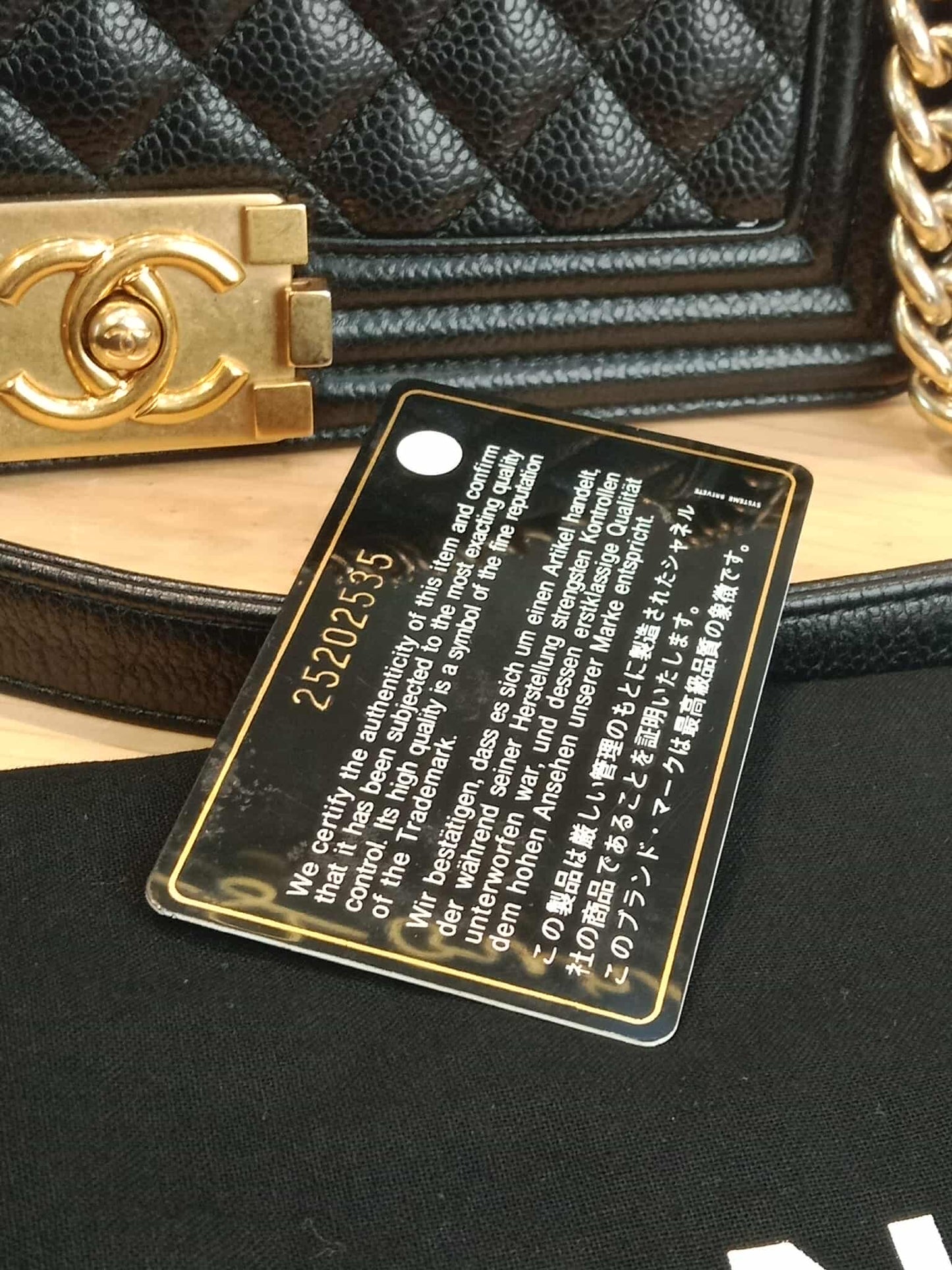 Chanel Leboy Old Medium Quilted Caviar Black Series 25