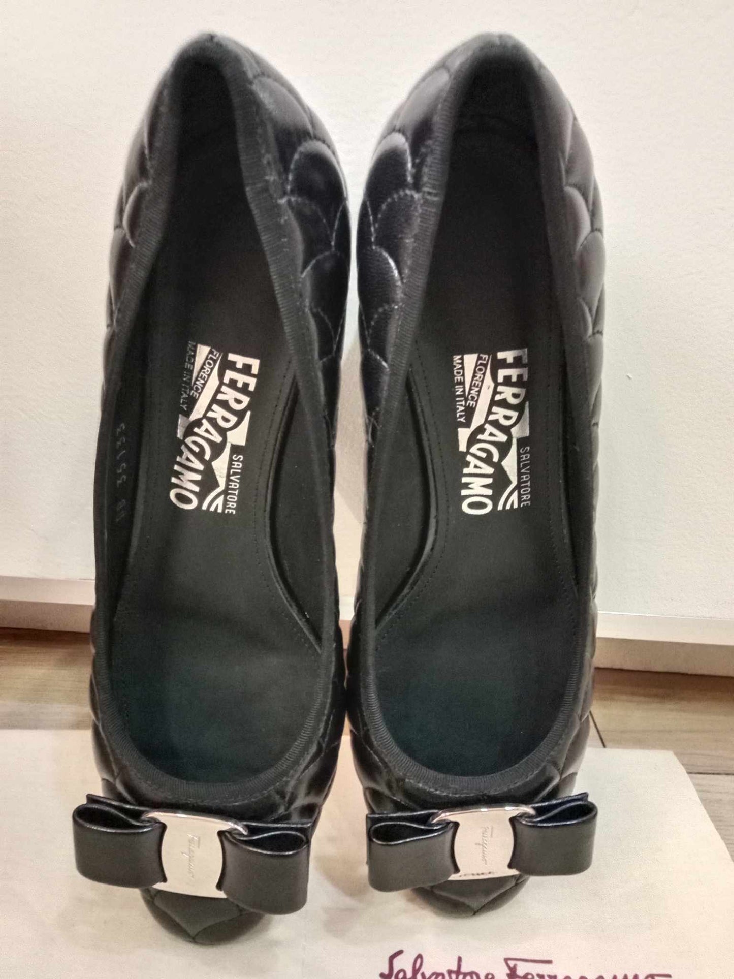 Salvatore Ferragamo Black Doll Shoes Size 8