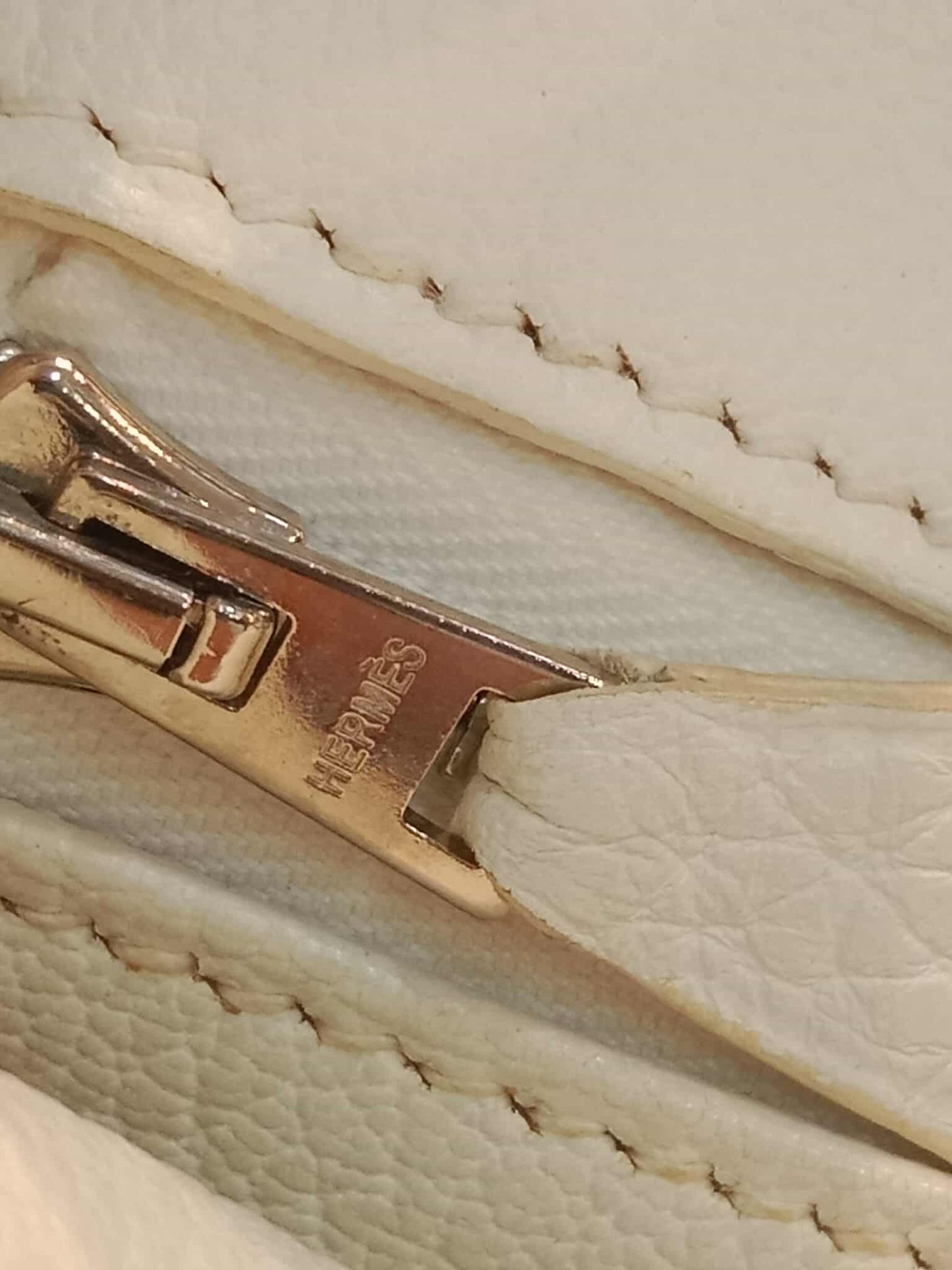 Hermes Birkin 35 White Clemence Stamp N Square 2010