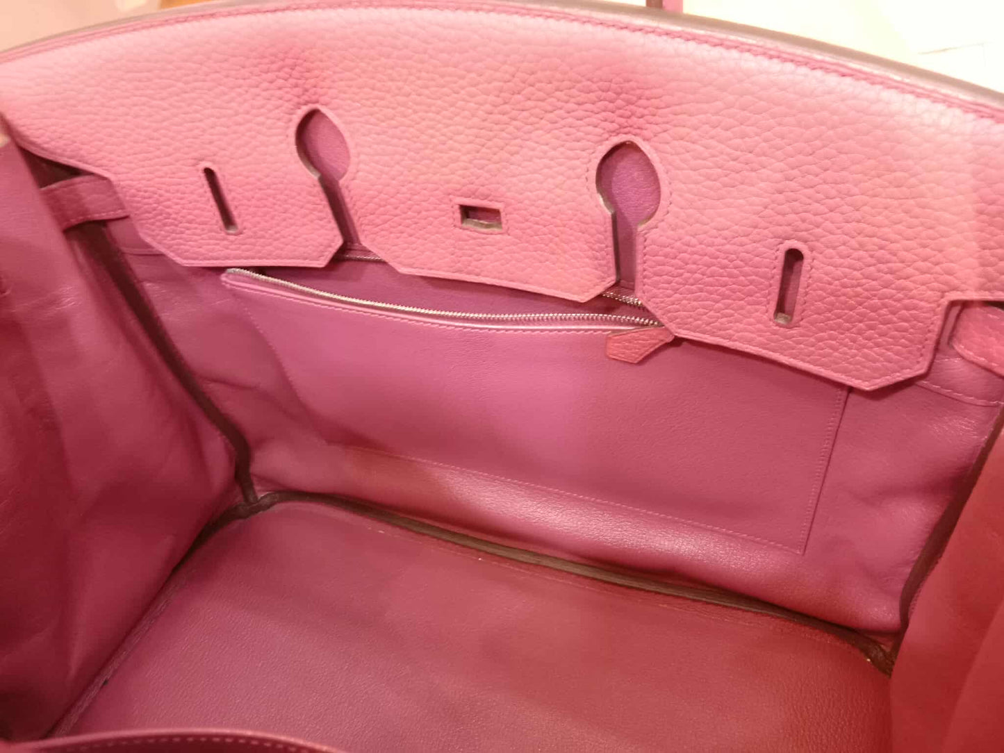 Hermes Birkin 35 Rose Poupre Clemence Stamp T 2015
