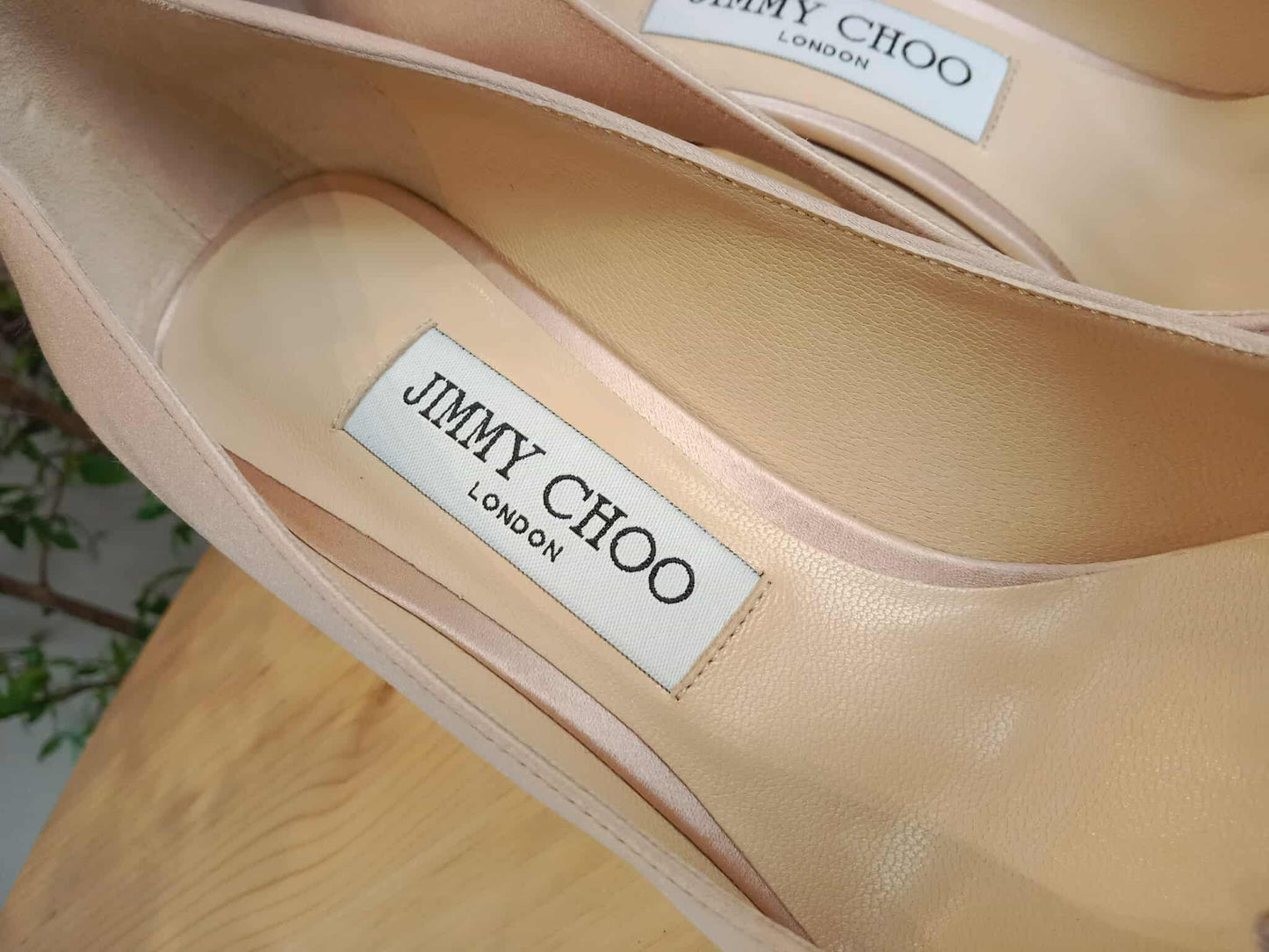 Jimmy Choo Cream Satin Crystal Embellished Pumps Size 37