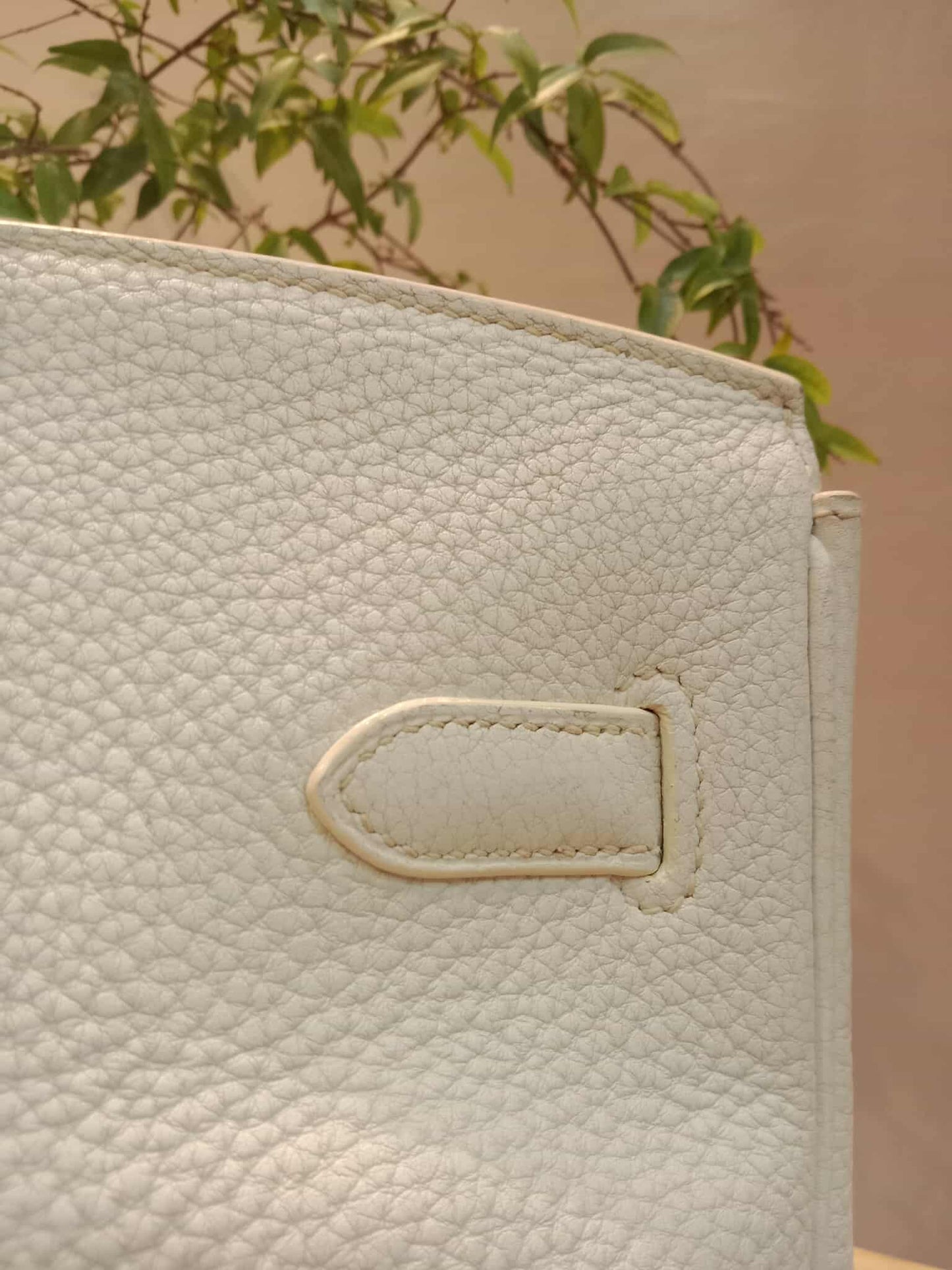 Hermes Birkin 35 White Clemence Stamp N Square 2010