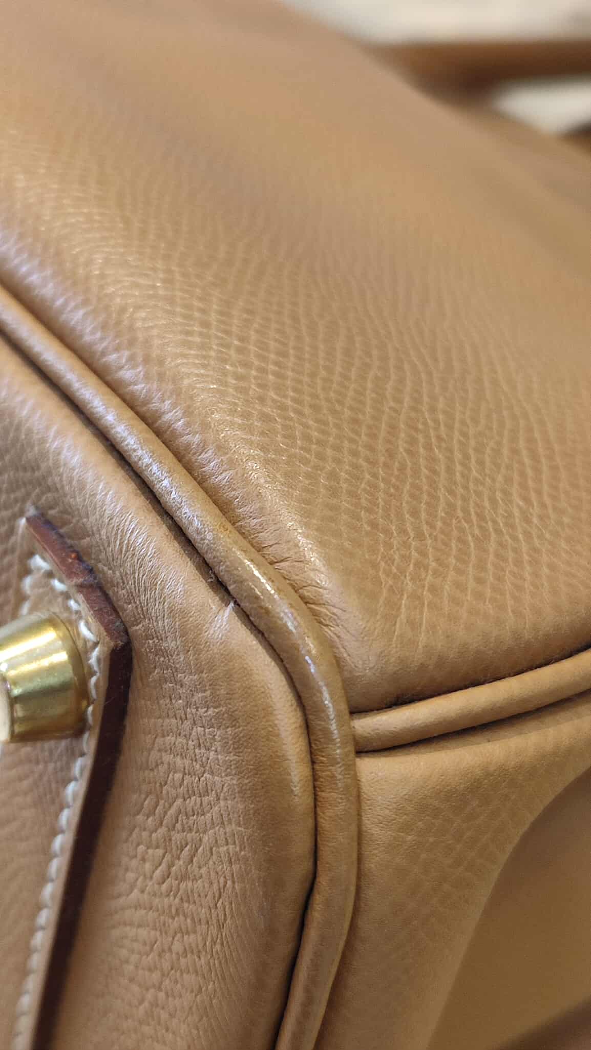 Hermes Birkin 30 Bicolor Gold/Biscuit Epsom Stamp G Square 2003 GHW