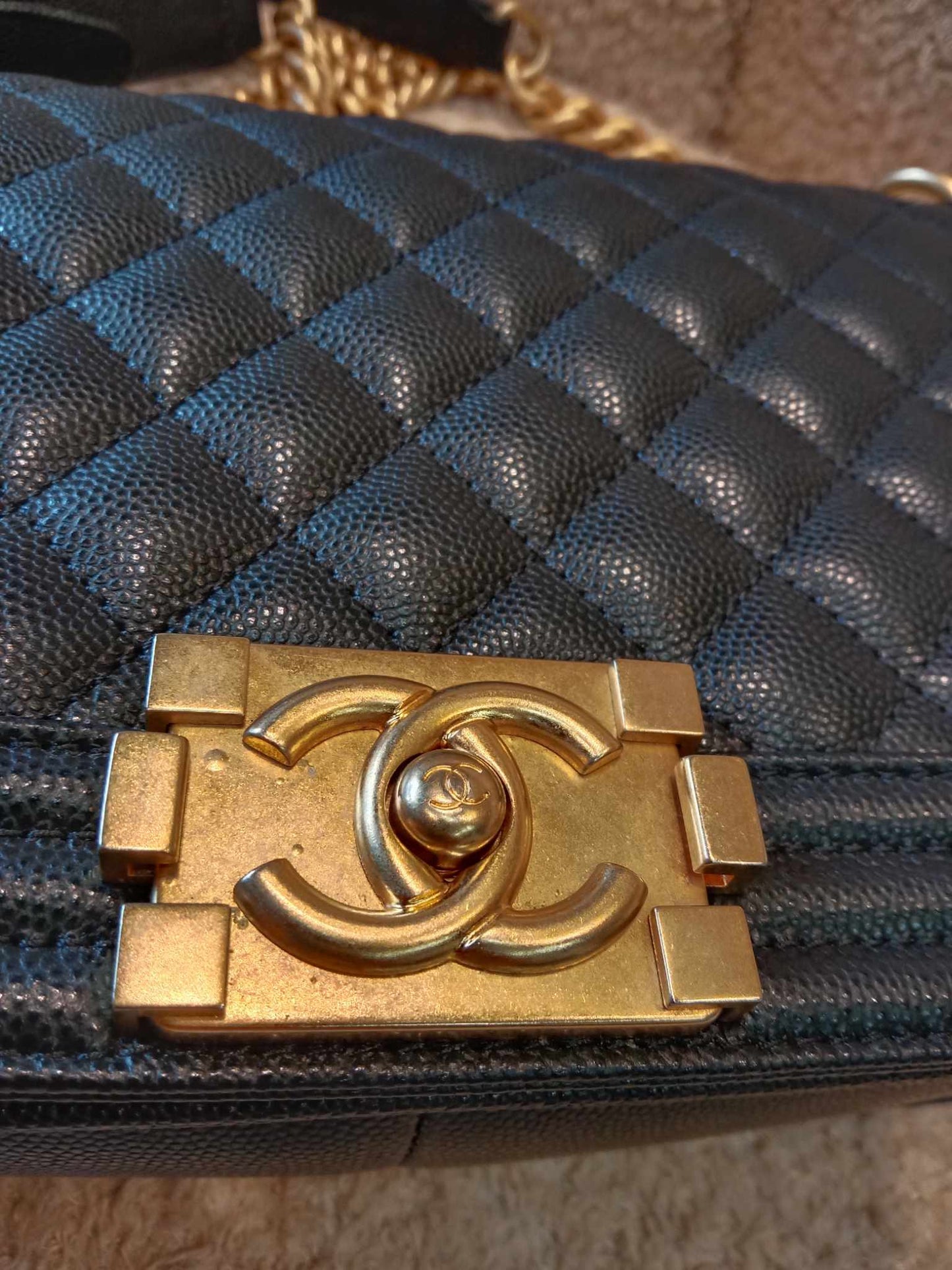 Chanel Leboy Caviar Black Old Medium Series 28
