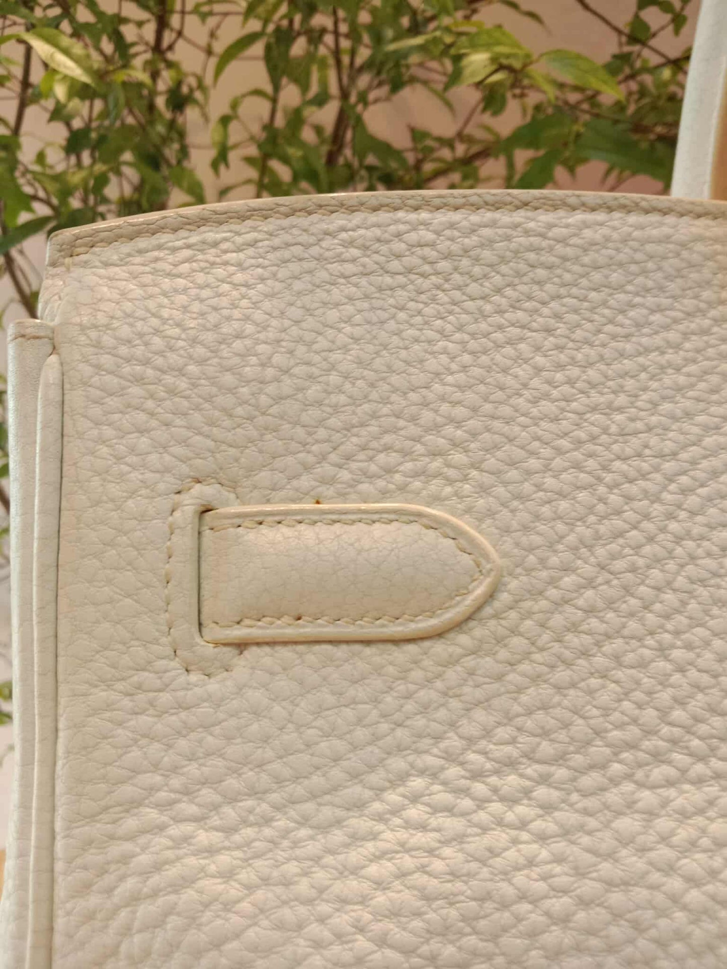 Hermes Birkin 35 White Clemence Stamp N Square 2010