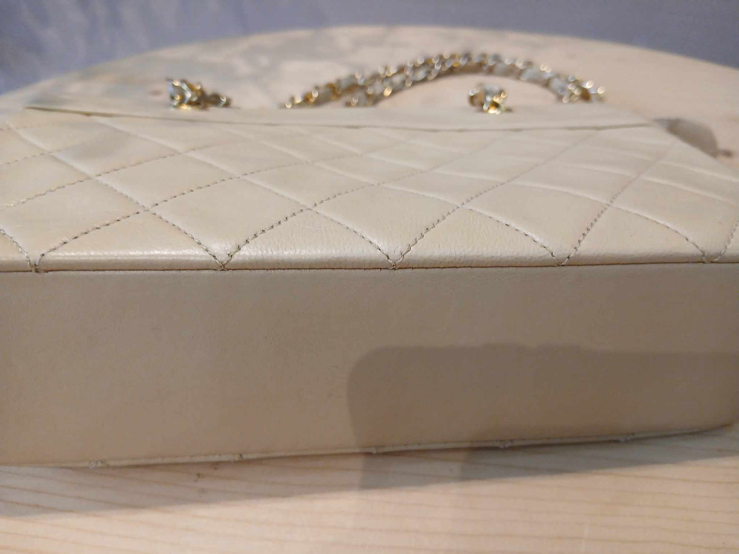 Chanel Vintage Beige Lambskin Bag Series 1