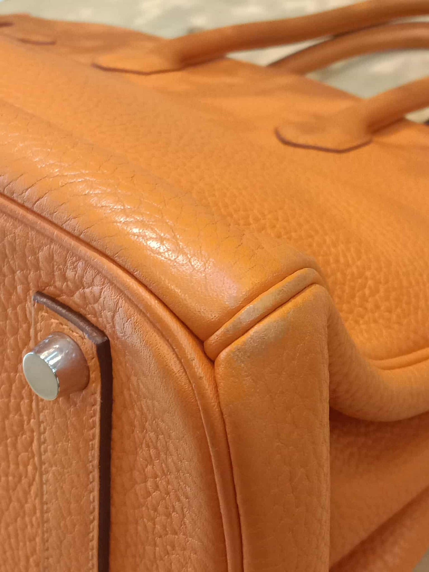 Hermes Birkin 35 Poppy Orange Clemence Stamp L Square 2008