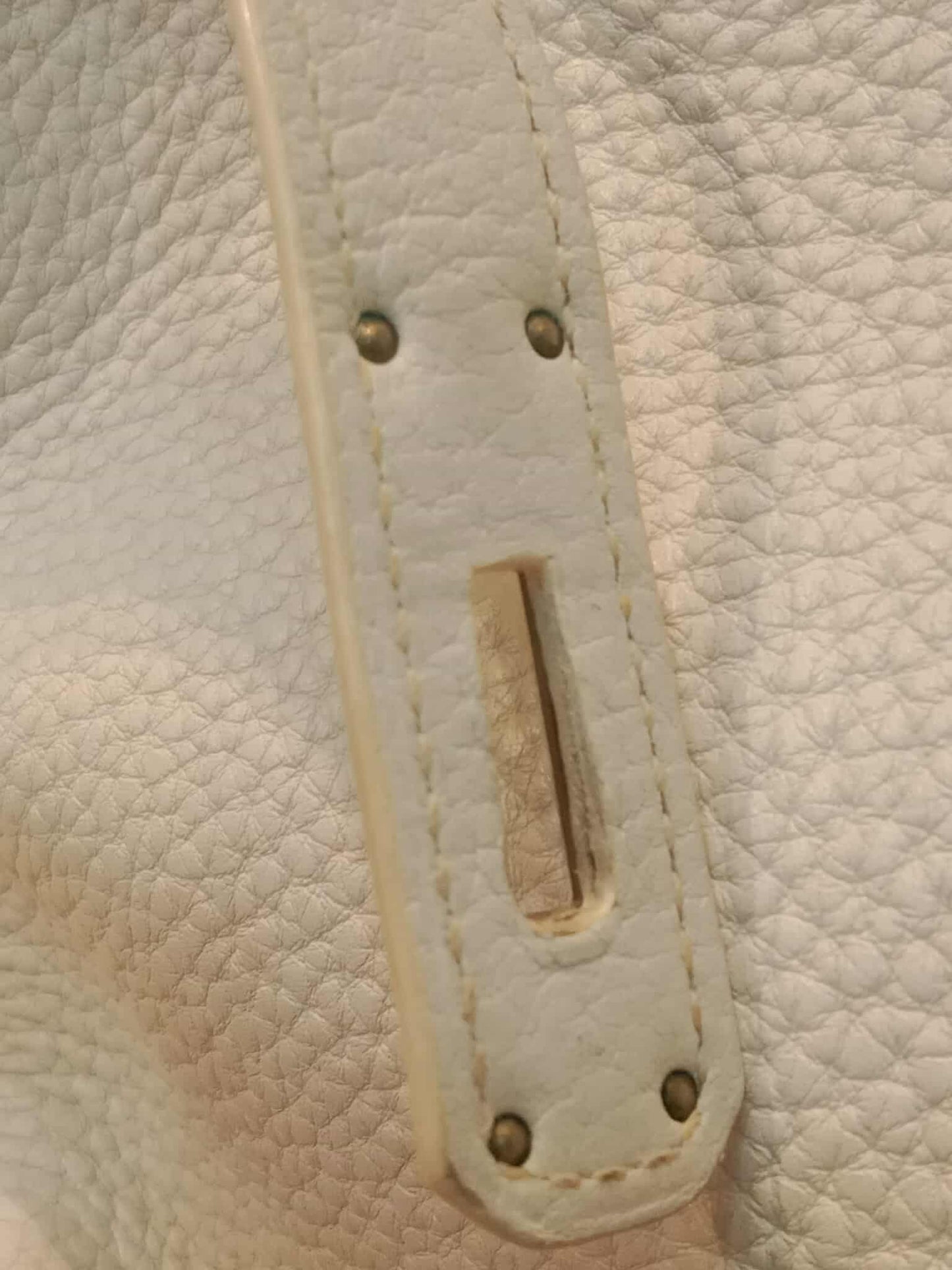 Hermes Birkin 35 White Clemence Stamp N Square 2010