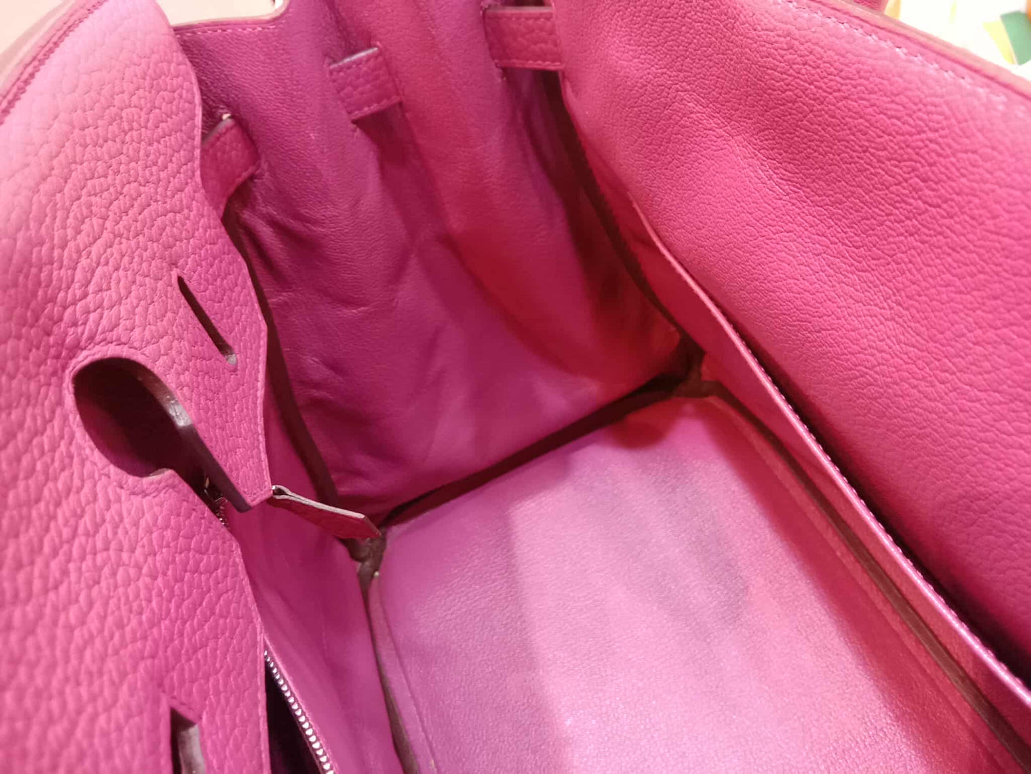 Hermes Birkin 35 Rose Poupre Clemence Stamp T 2015