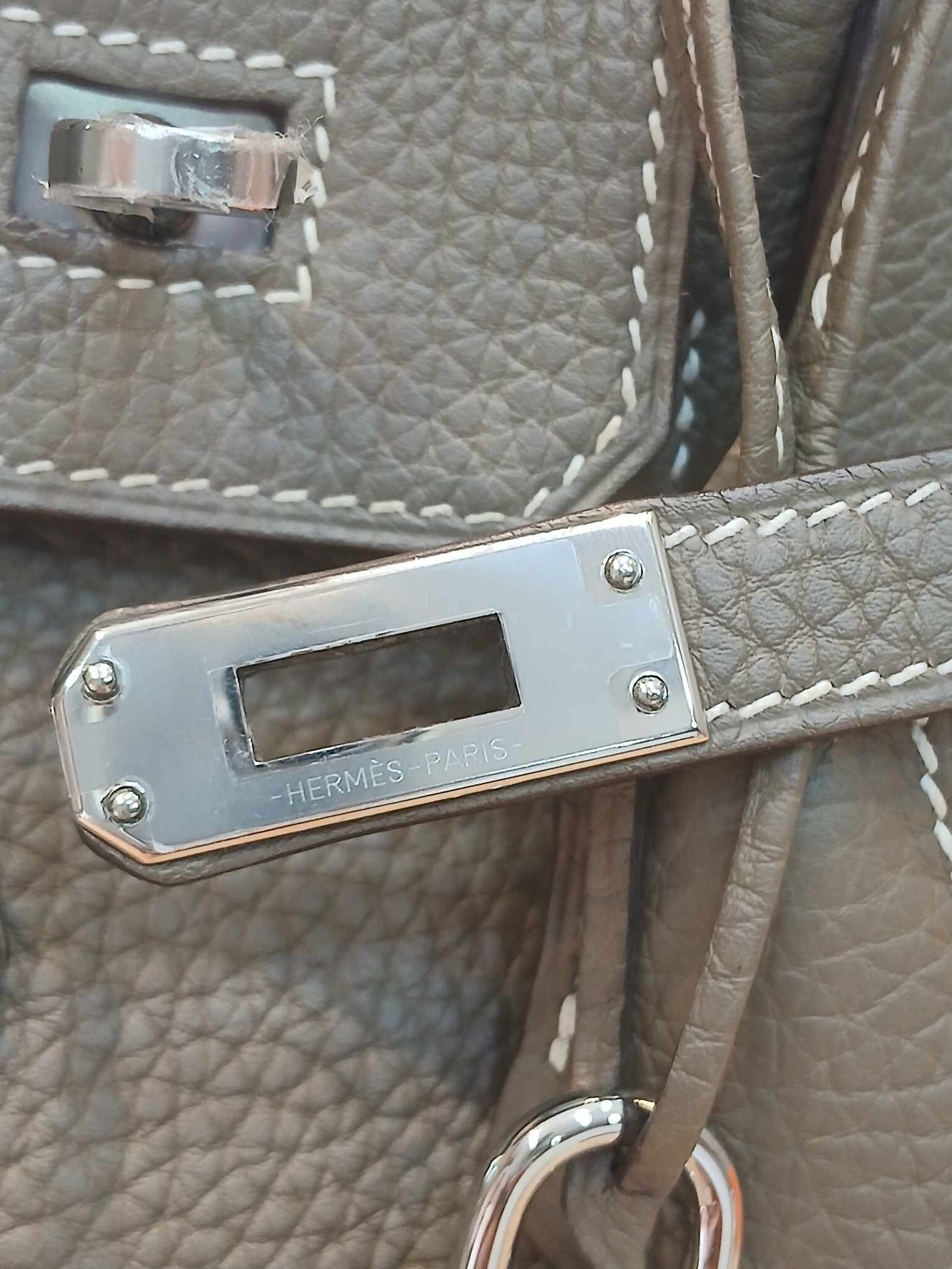 Hermes Birkin 25 Etoupe Clemence Stamp A 2017