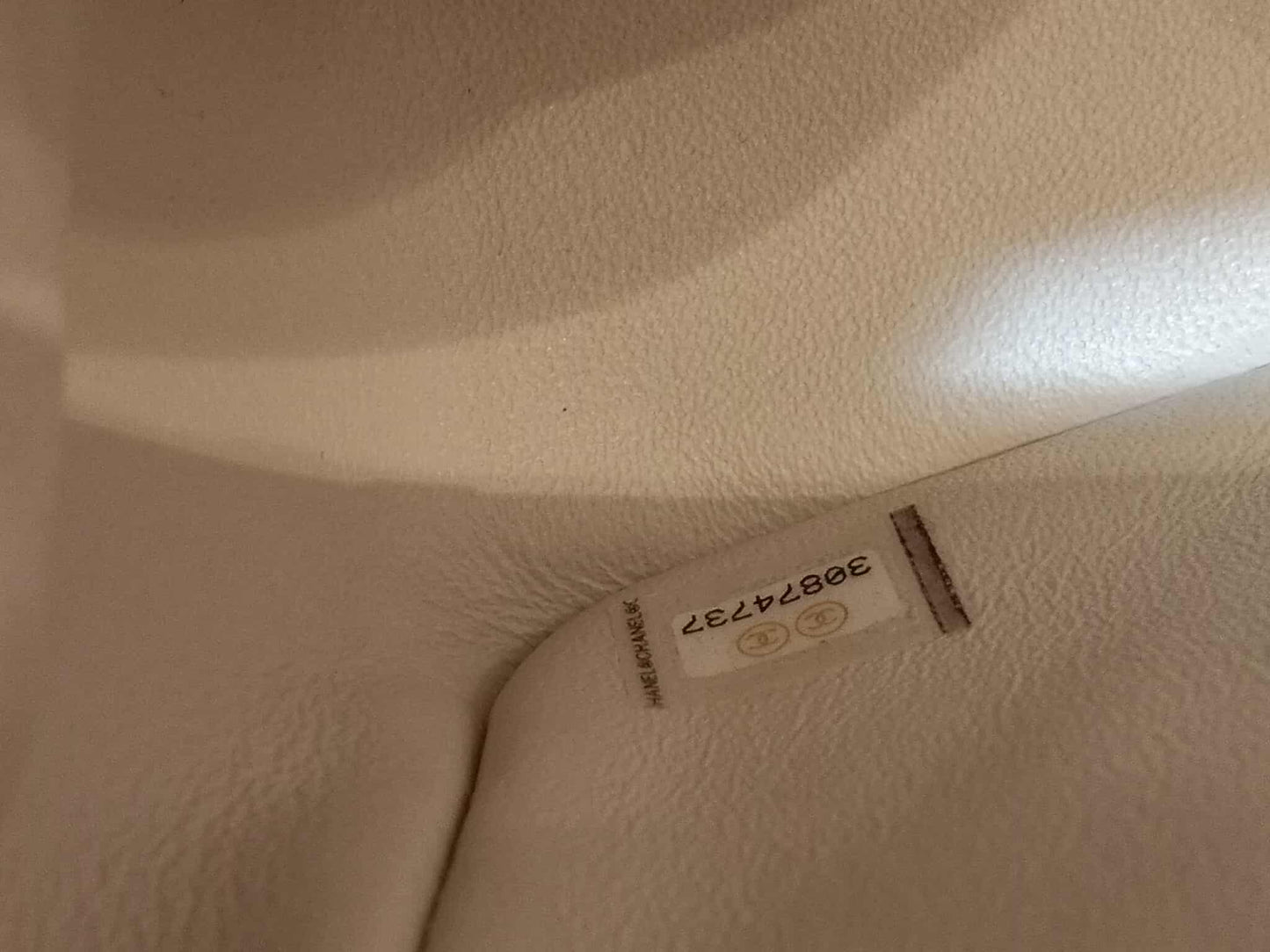 Chanel Mini Square Ivory Chevron Lambskin Series 30