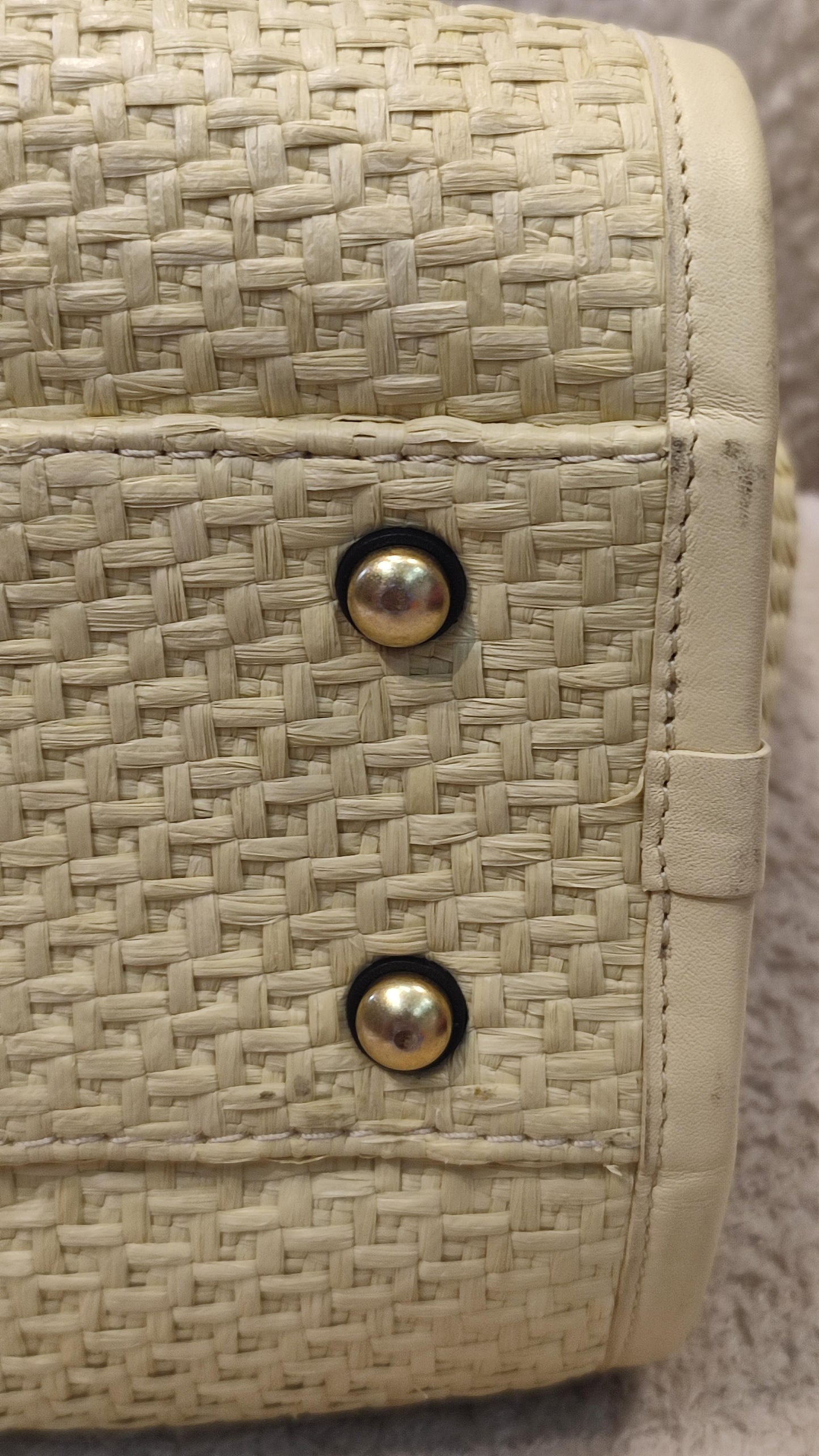 Chanel Deauville Raffia Series 30 Medium Beige/Black