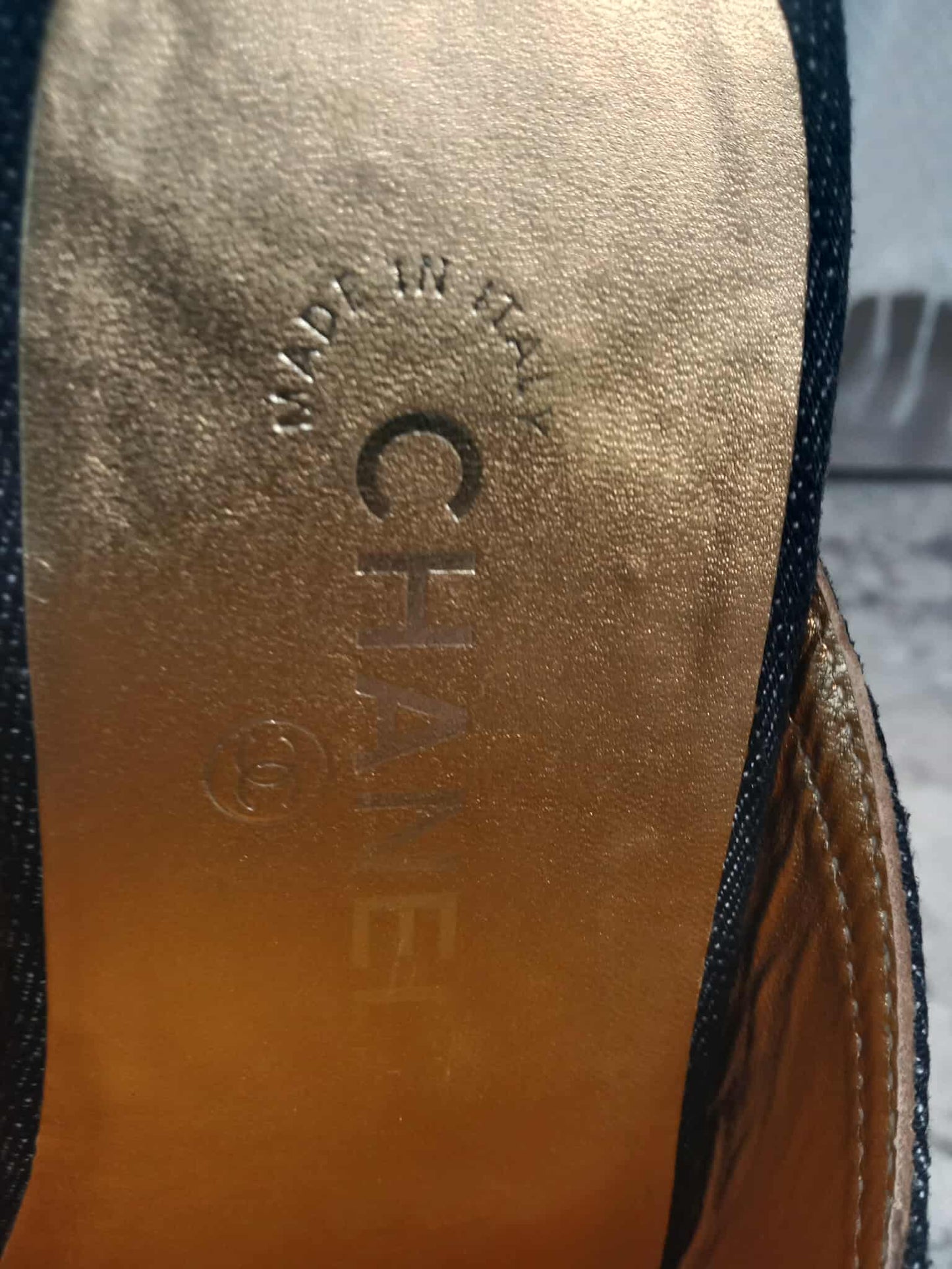 Chanel Sabot Coco Mark Denim Vintage Sandals Size 36
