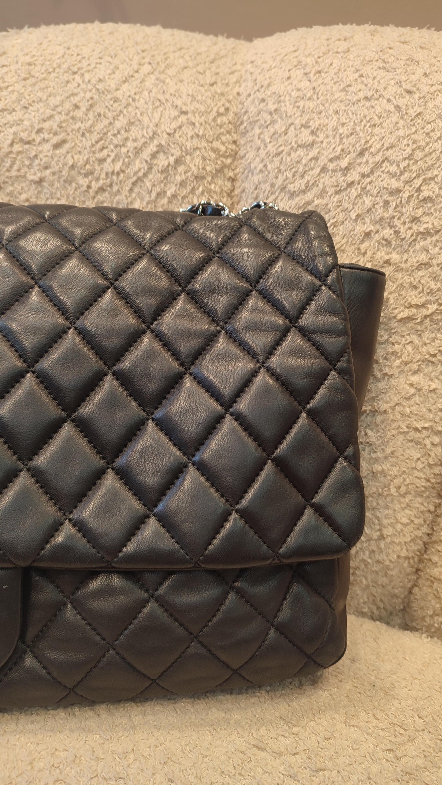 Chanel Coco Rain Single XXL Flap Lambskin Black Series 14
