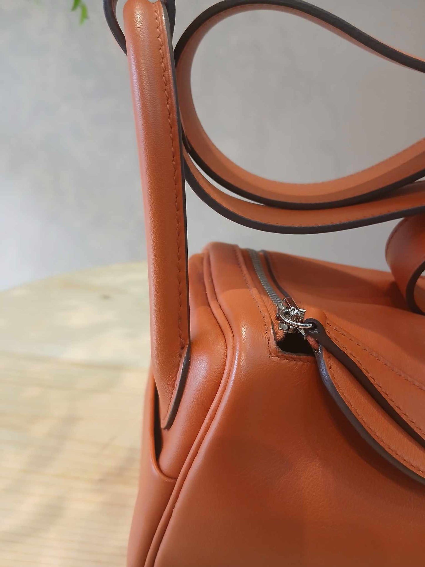 Hermes Mini Lindy Bi-Color Orange Stamp Z 2021