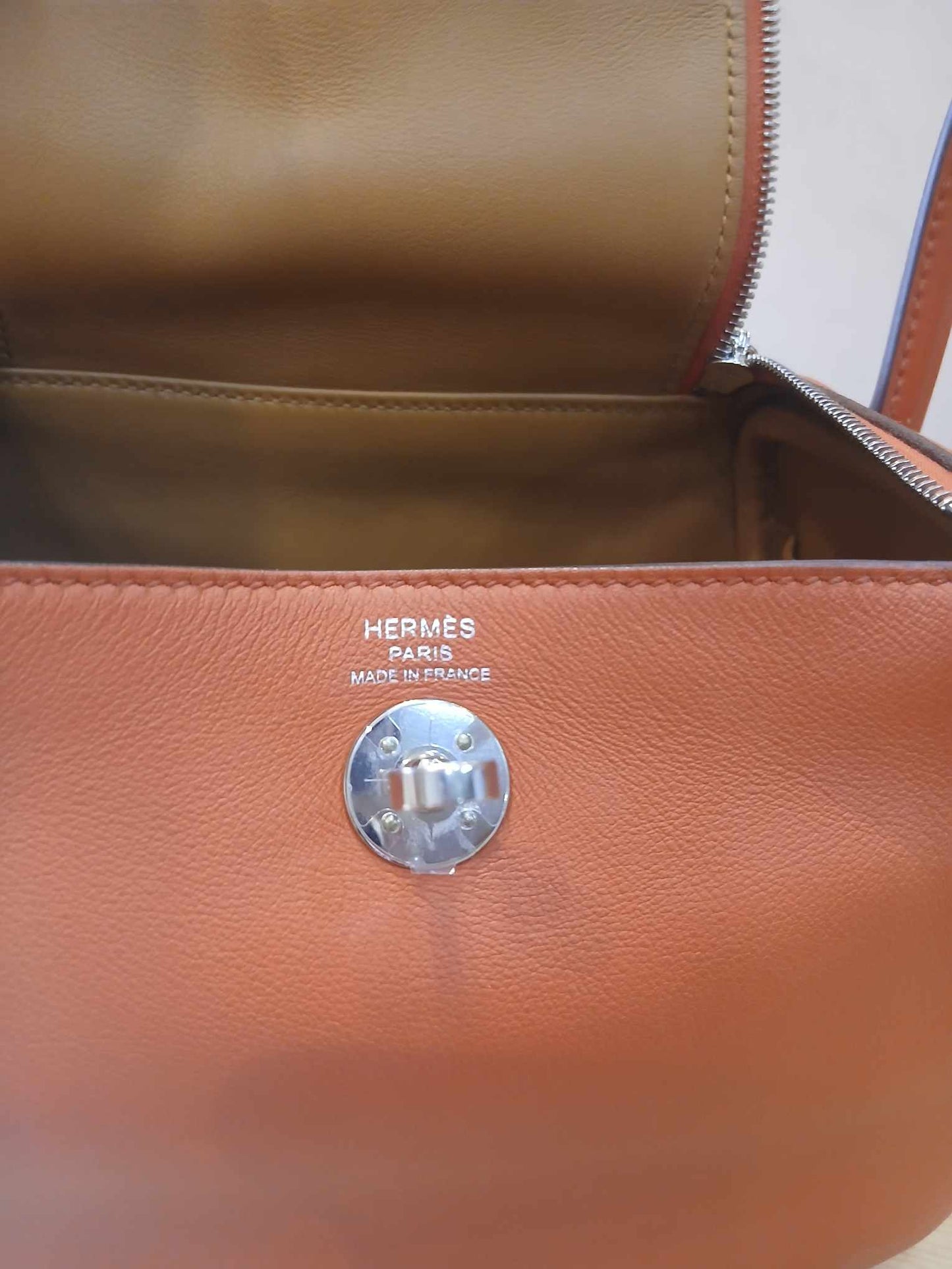 Hermes Mini Lindy Bi-Color Orange Stamp Z 2021