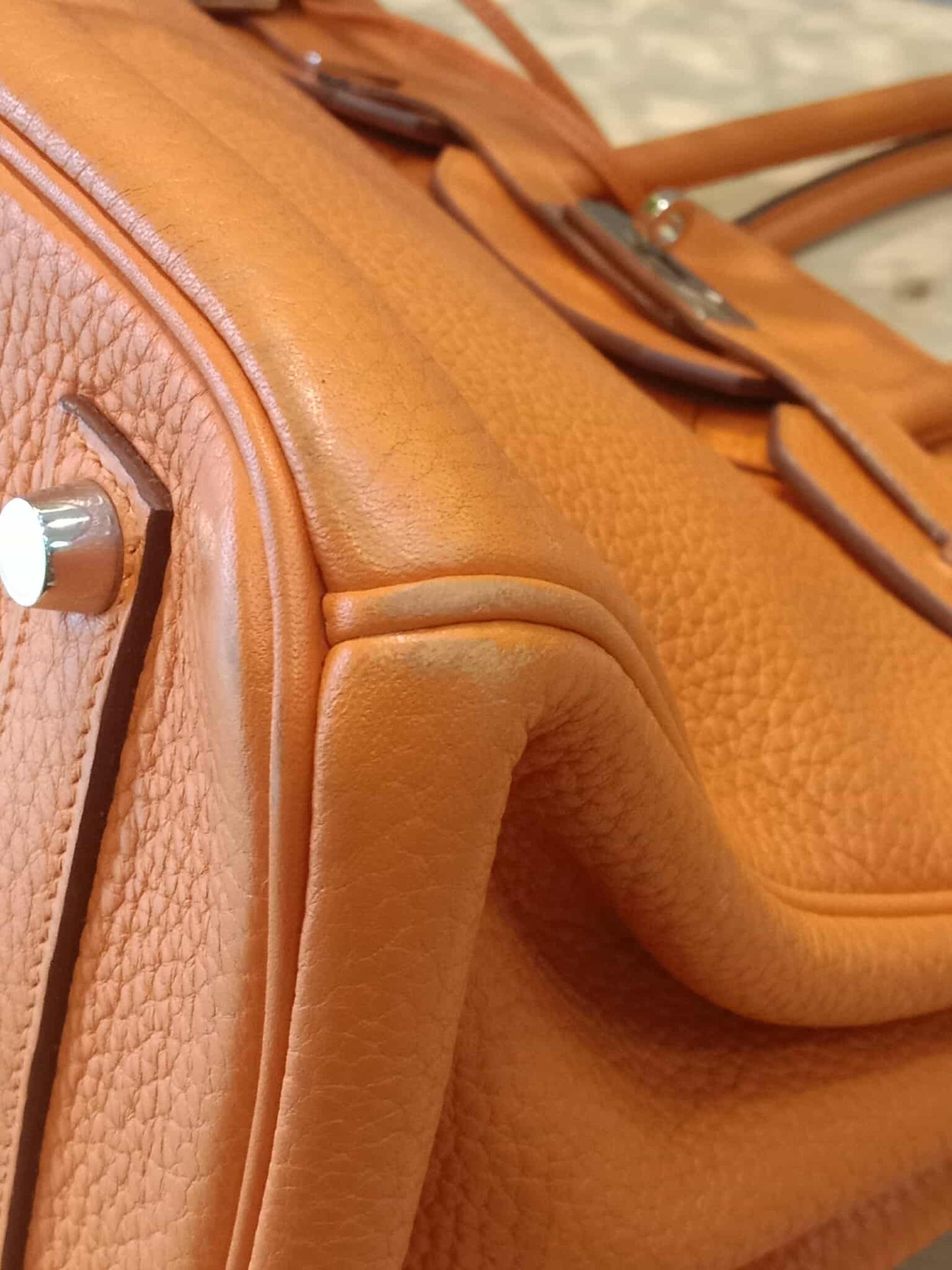 Hermes Birkin 35 Poppy Orange Clemence Stamp L Square 2008
