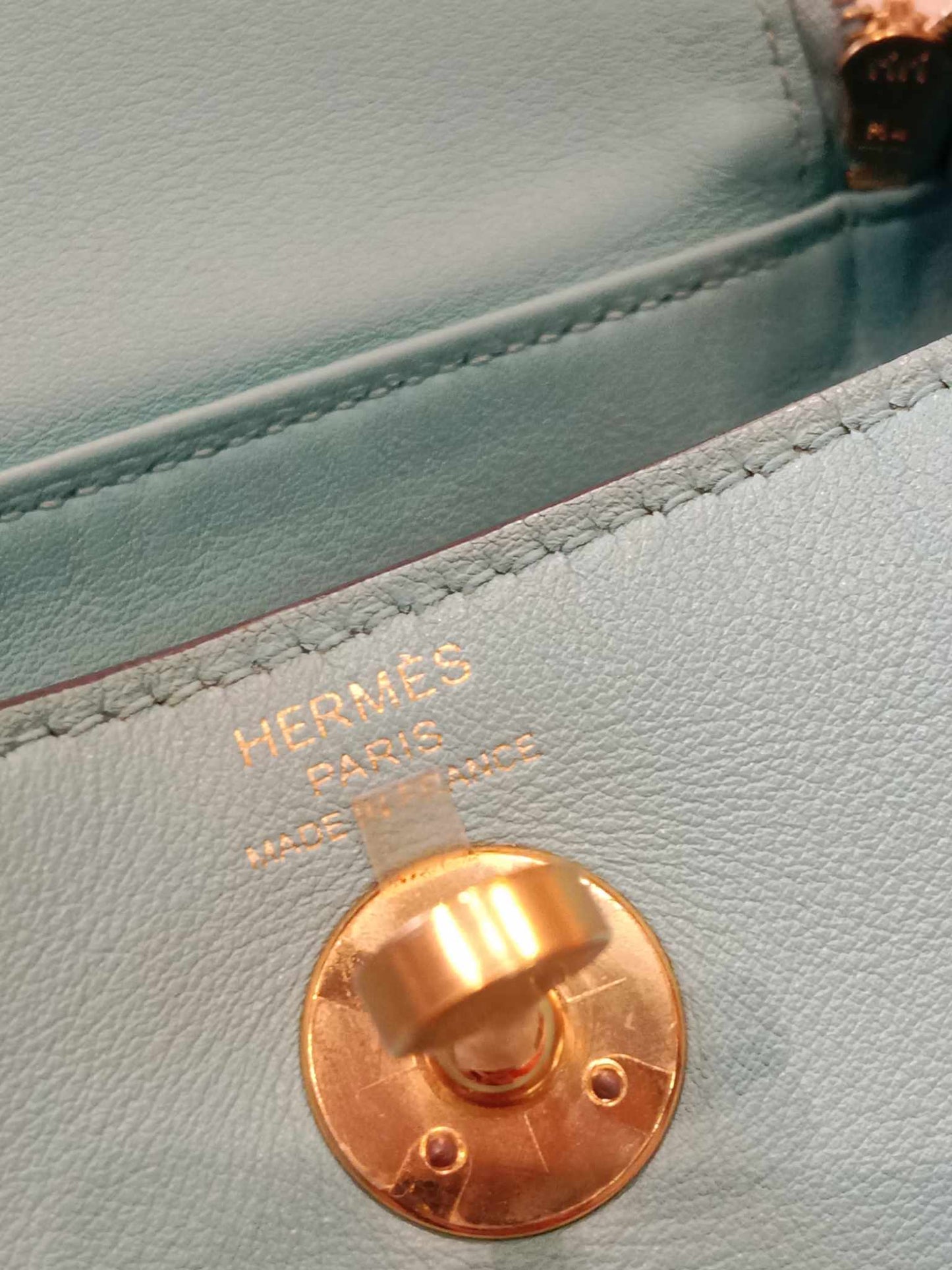 Hermes Mini Lindy Tiffany Blue Stamp Y 2020