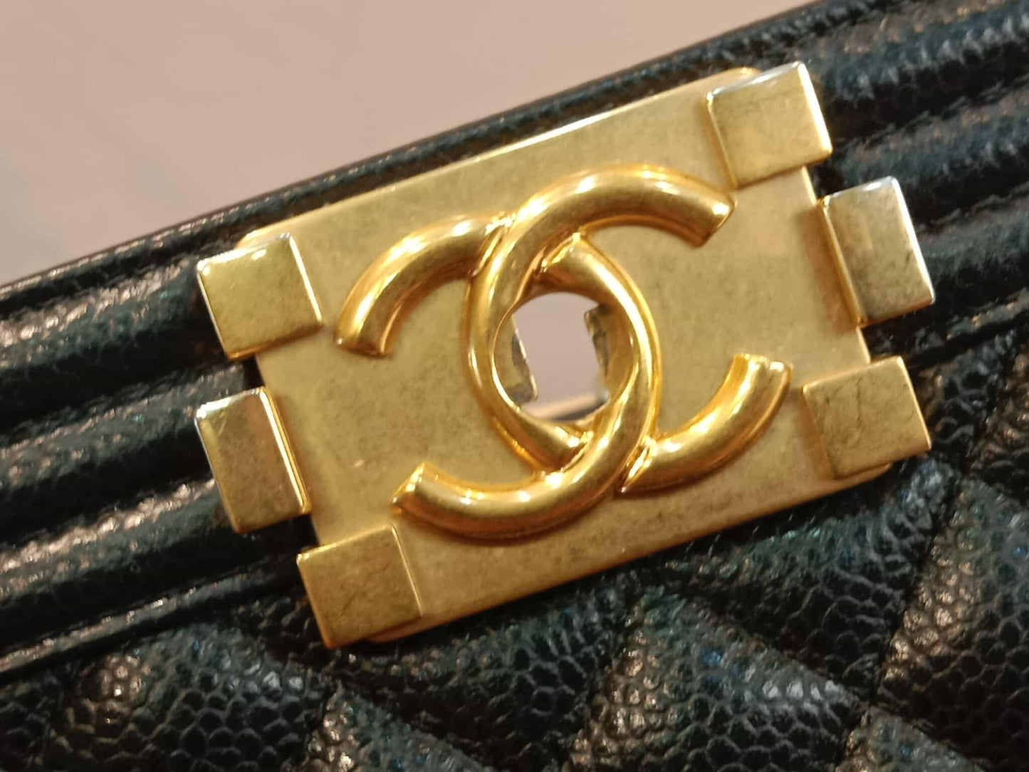Chanel Leboy Old Medium Quilted Caviar Black Series 25