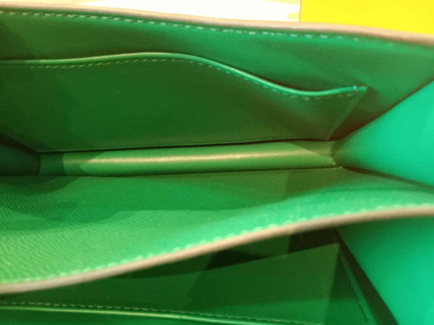 Hermes Constance 18 Green Epsom Stamp C 2018