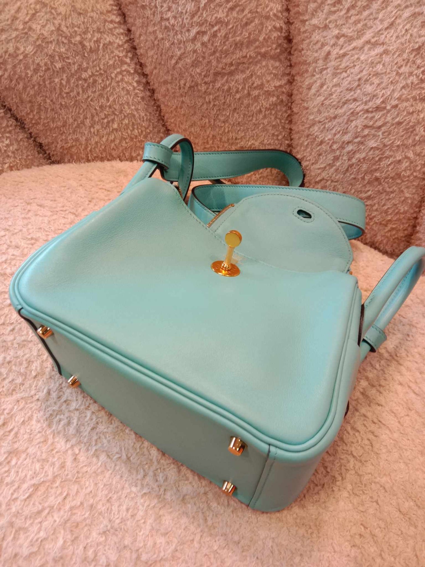 Hermes Mini Lindy Tiffany Blue Stamp Y 2020