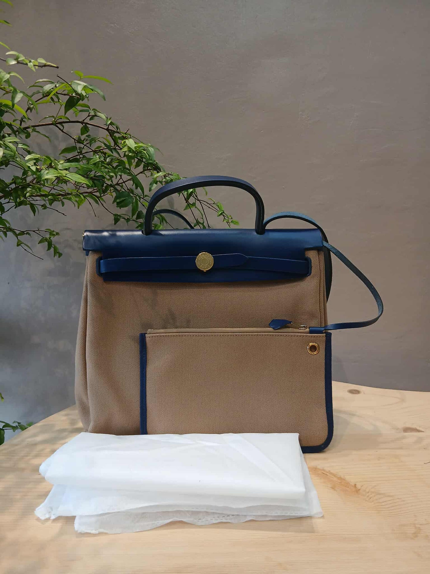 Hermes Herbag 31 Brown/Blue Stamp U 2022