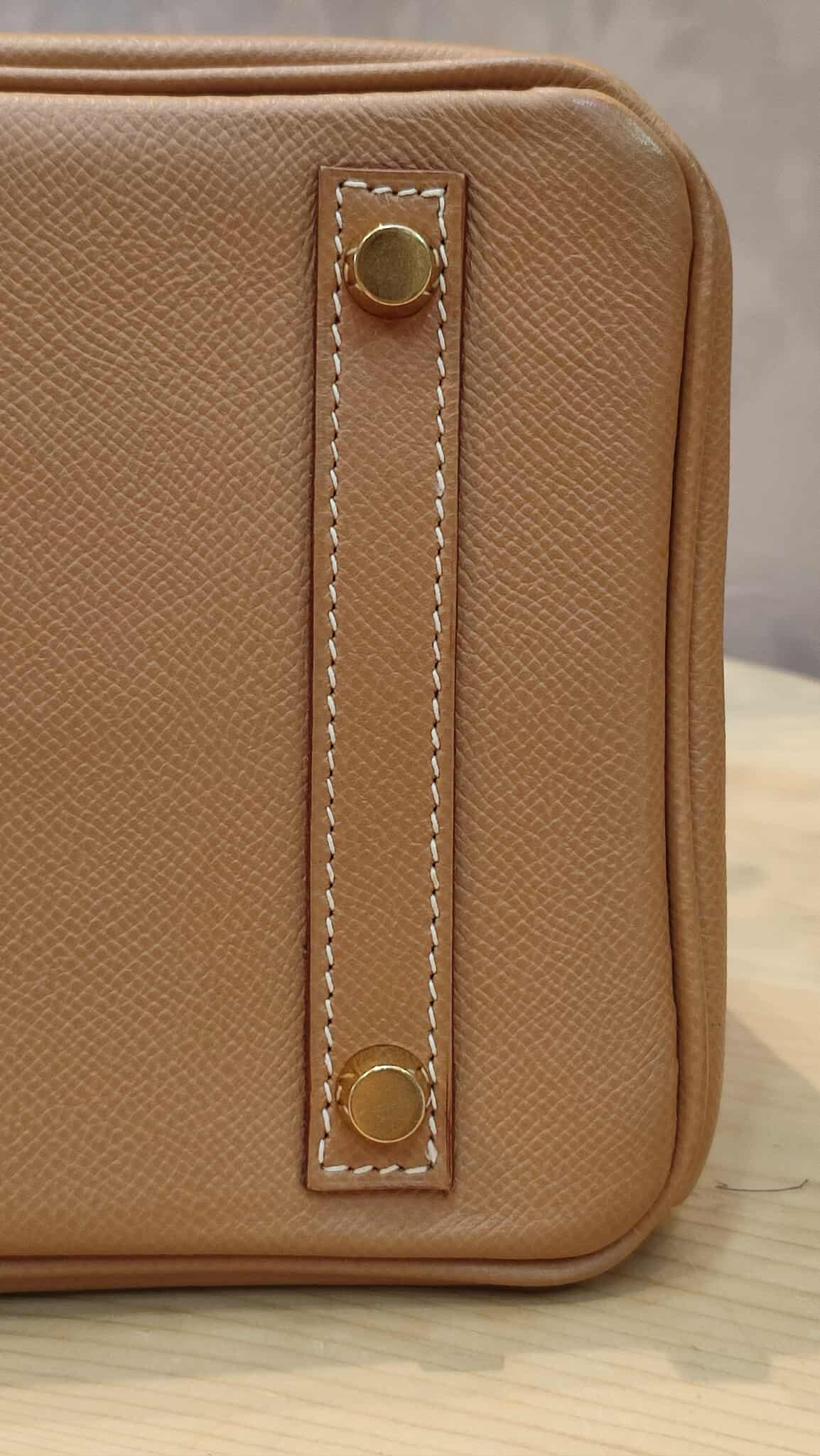 Hermes Birkin 30 Bicolor Gold/Biscuit Epsom Stamp G Square 2003 GHW