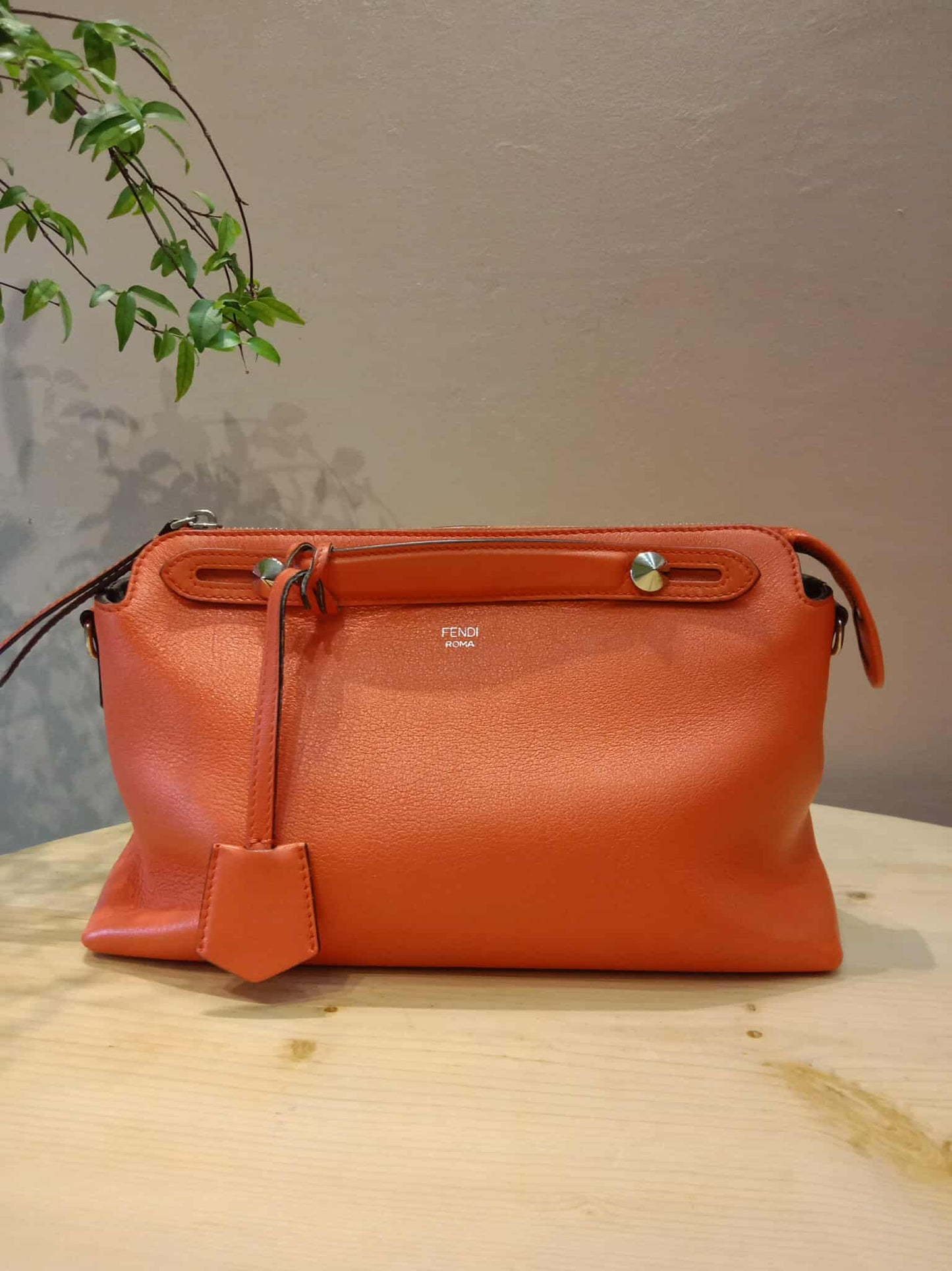 Fendi Papavero Calfskin Leather By-the-Way Mini Red Orange Bag