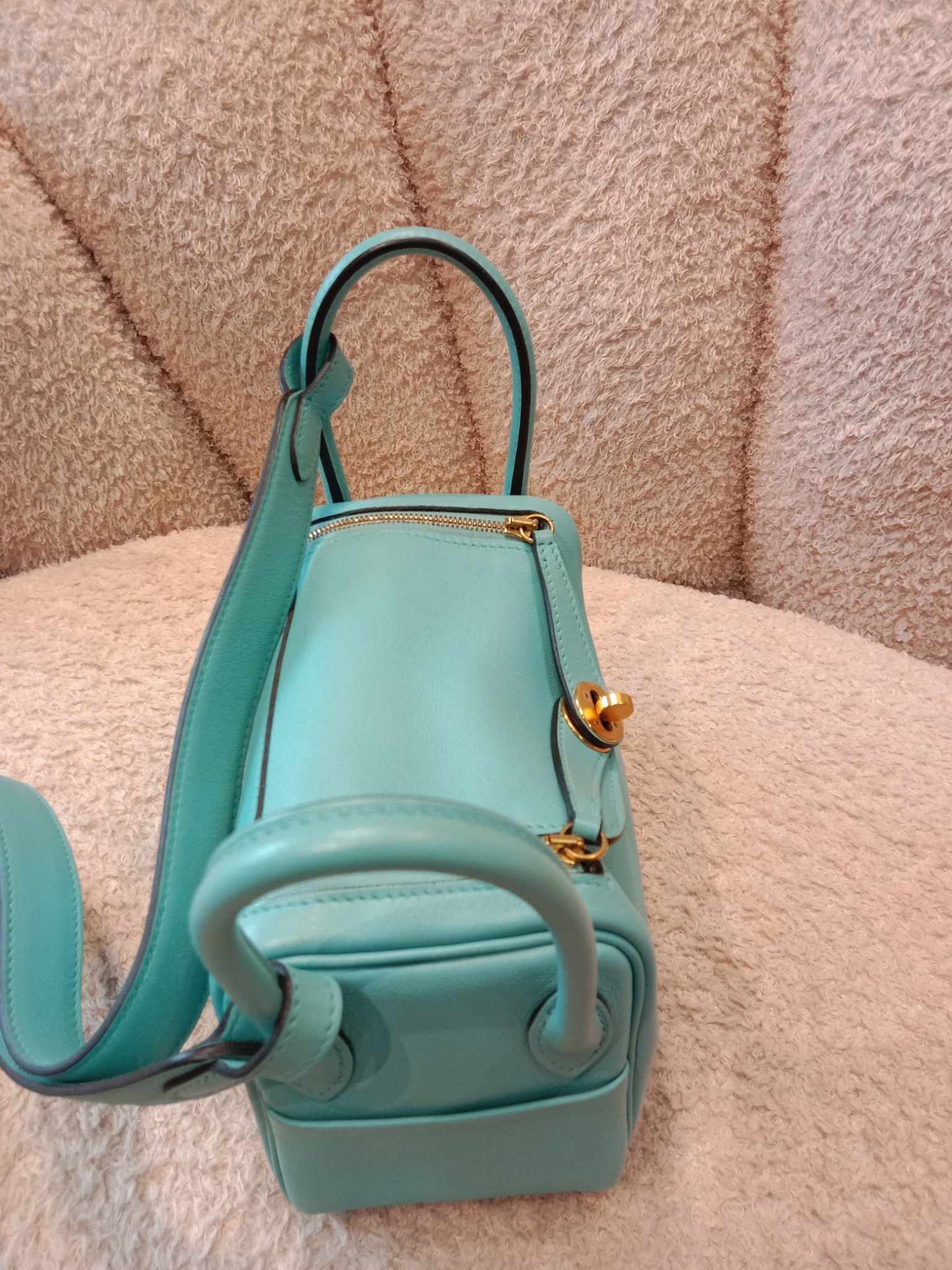 Hermes Mini Lindy Tiffany Blue Stamp Y 2020