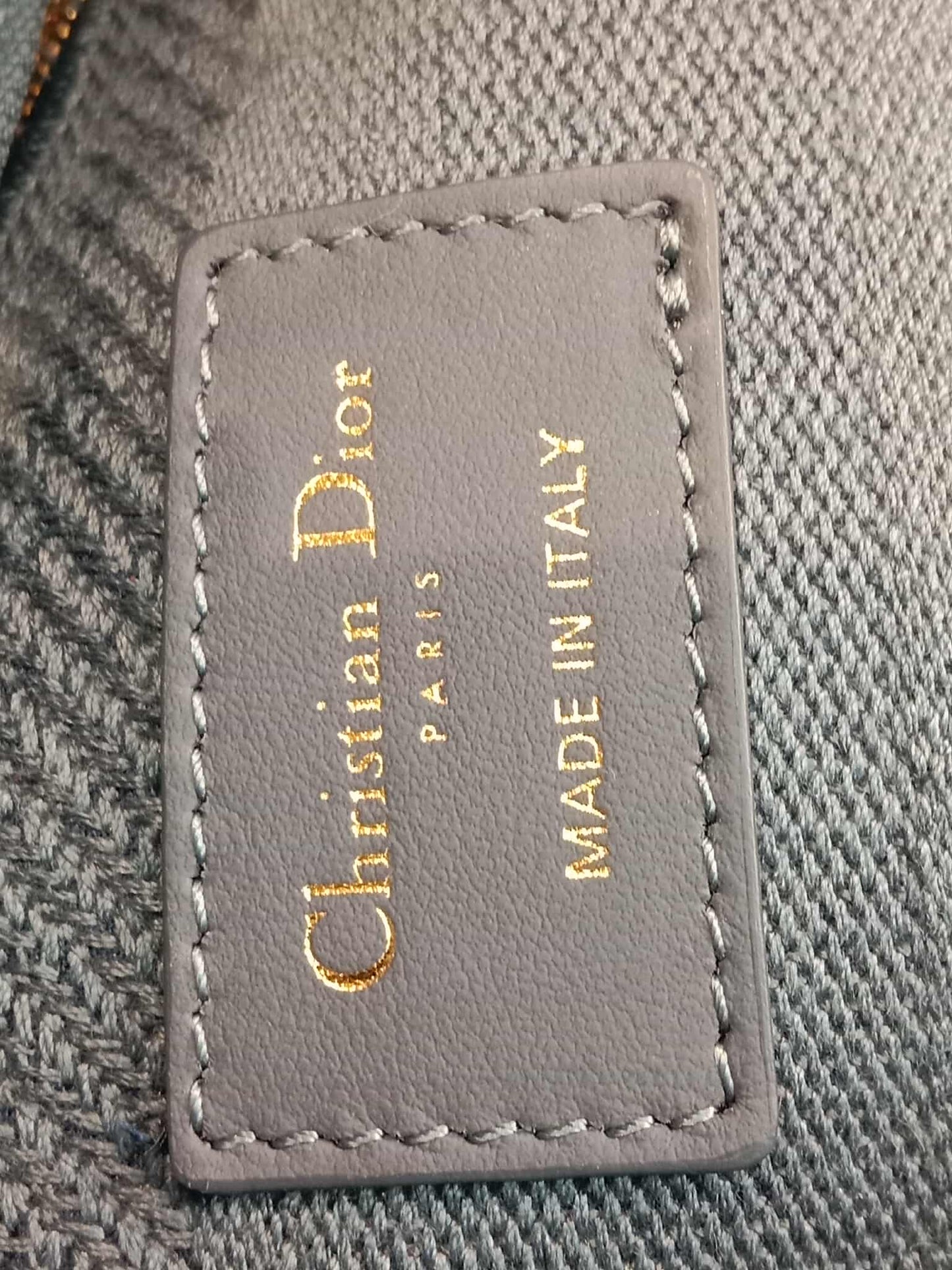 Dior Canvas Embroidered Cannage Medium Lady D-Lite Denim Blue