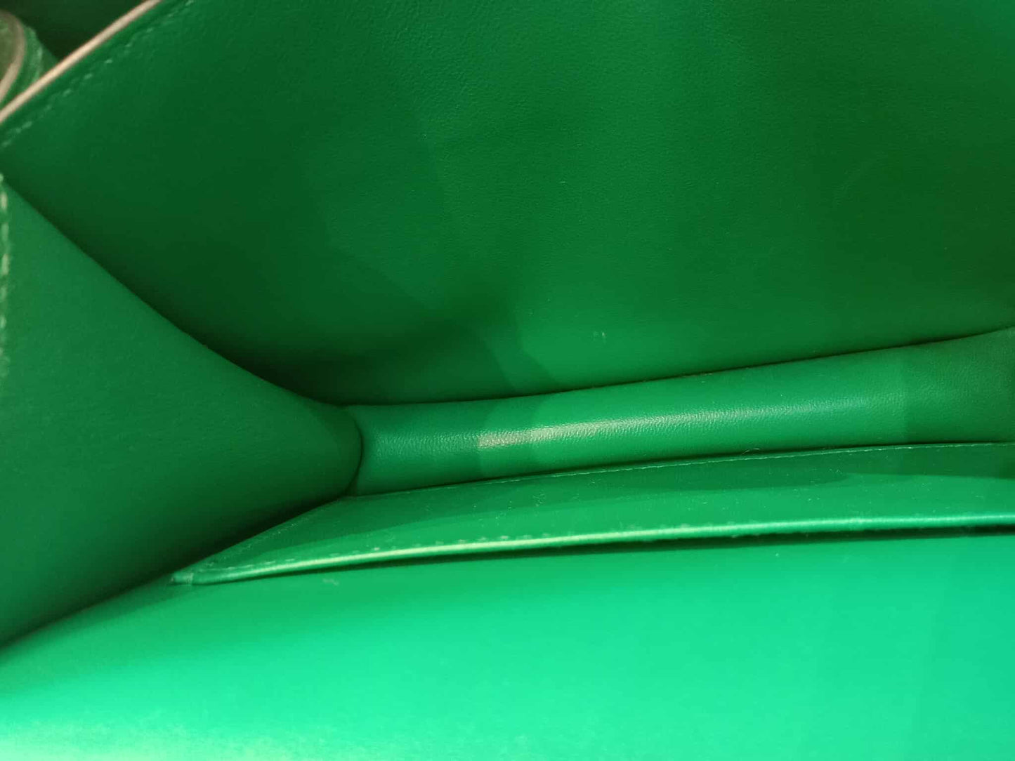 Hermes Constance 18 Green Epsom Stamp C 2018