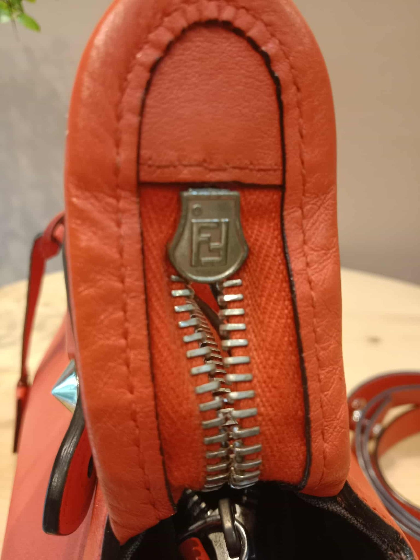 Fendi Papavero Calfskin Leather By-the-Way Mini Red Orange Bag
