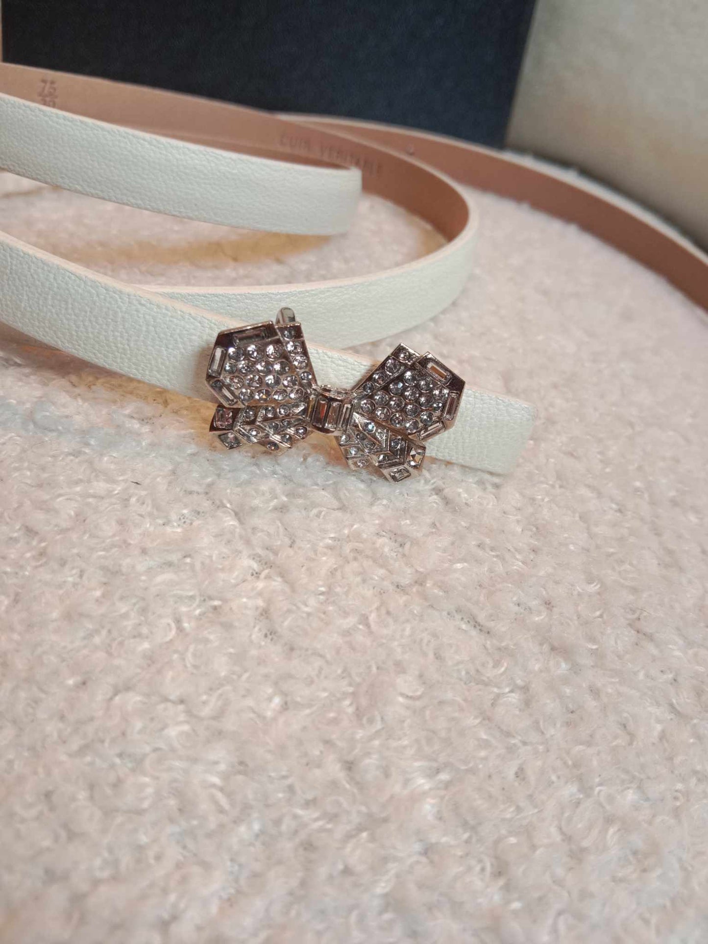 Chanel White Slim Belt