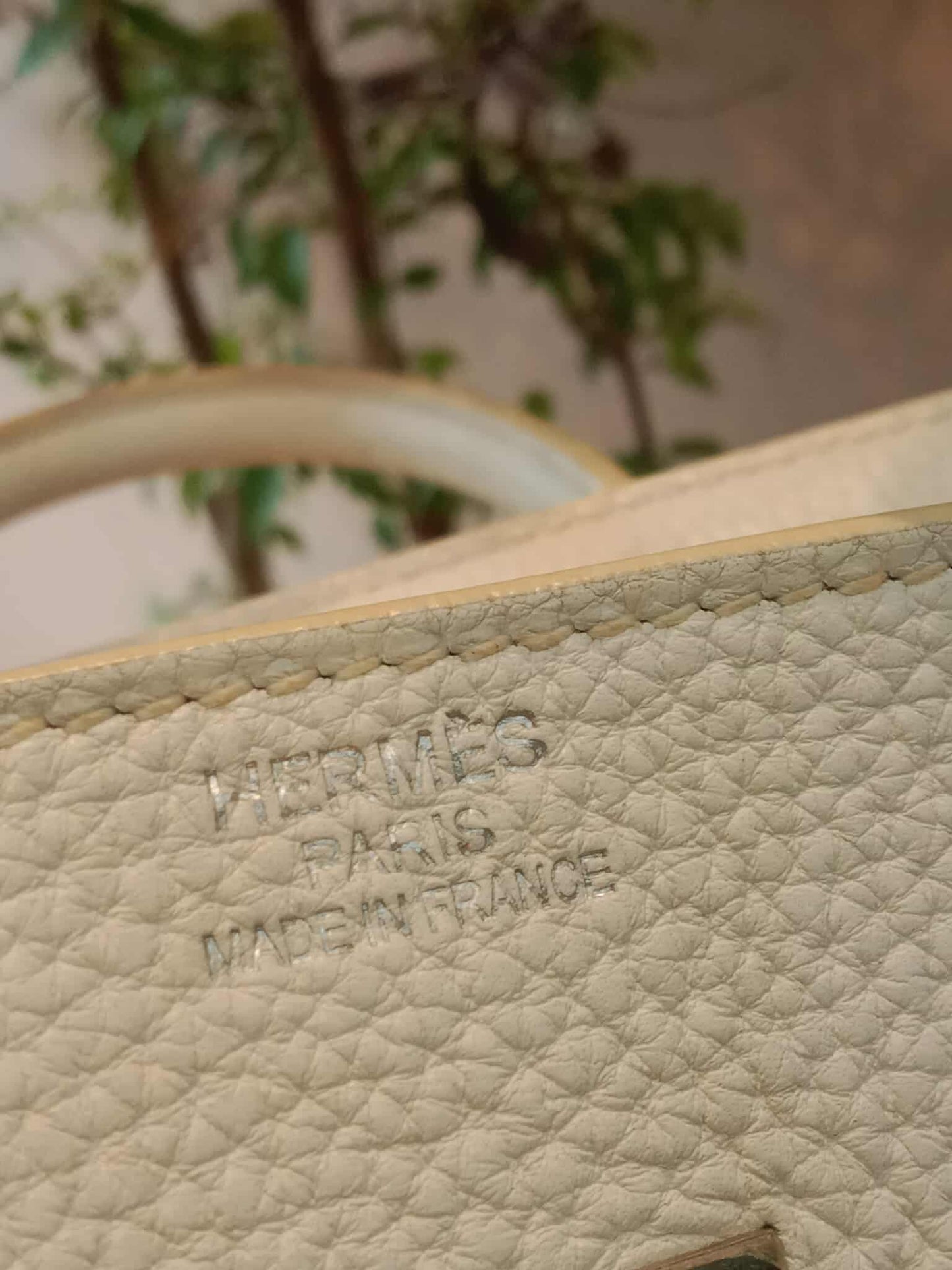 Hermes Birkin 35 White Clemence Stamp N Square 2010