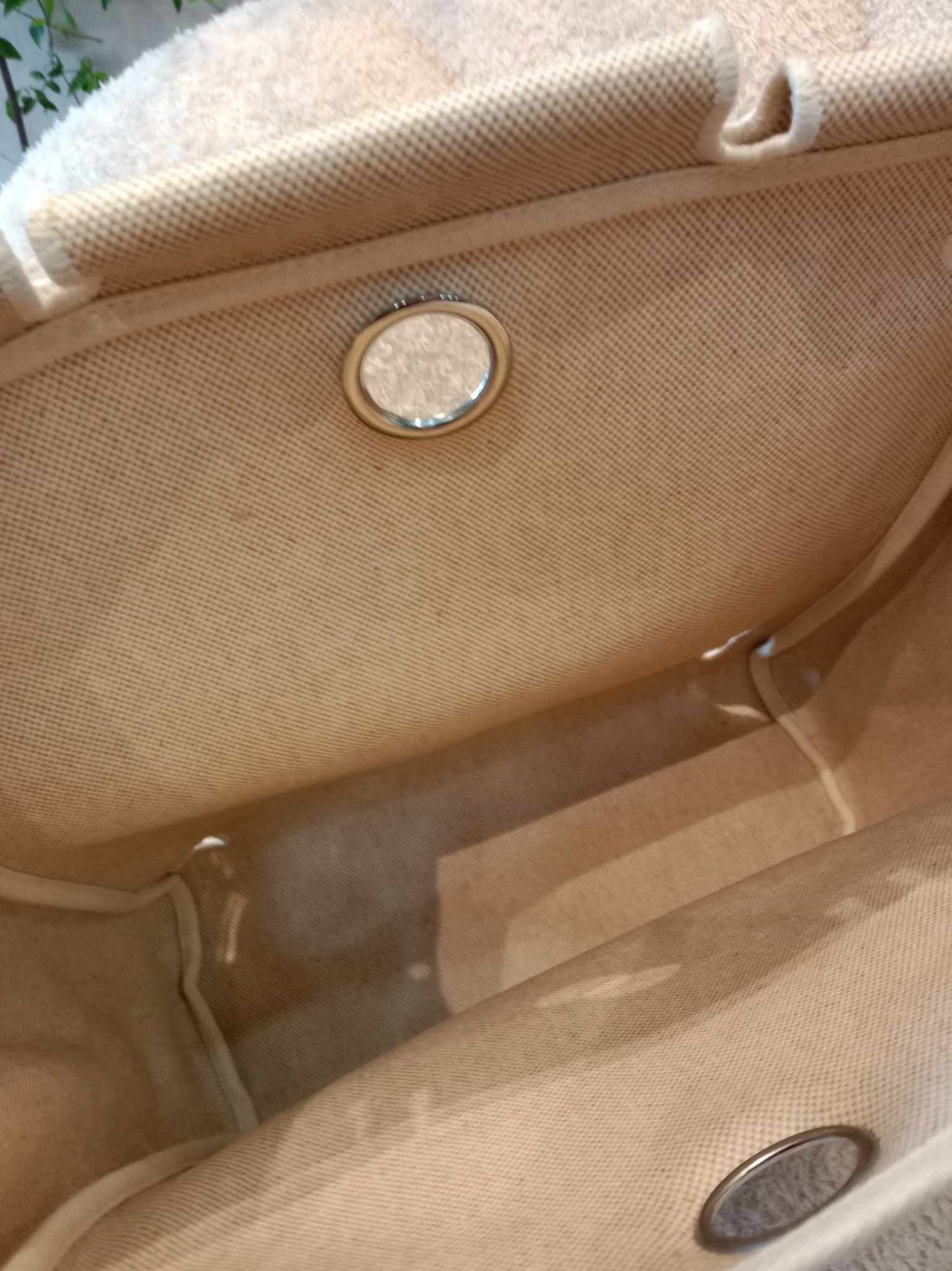 Hermes Herbag Canvas Beige/Brown Stamp B Square 1998