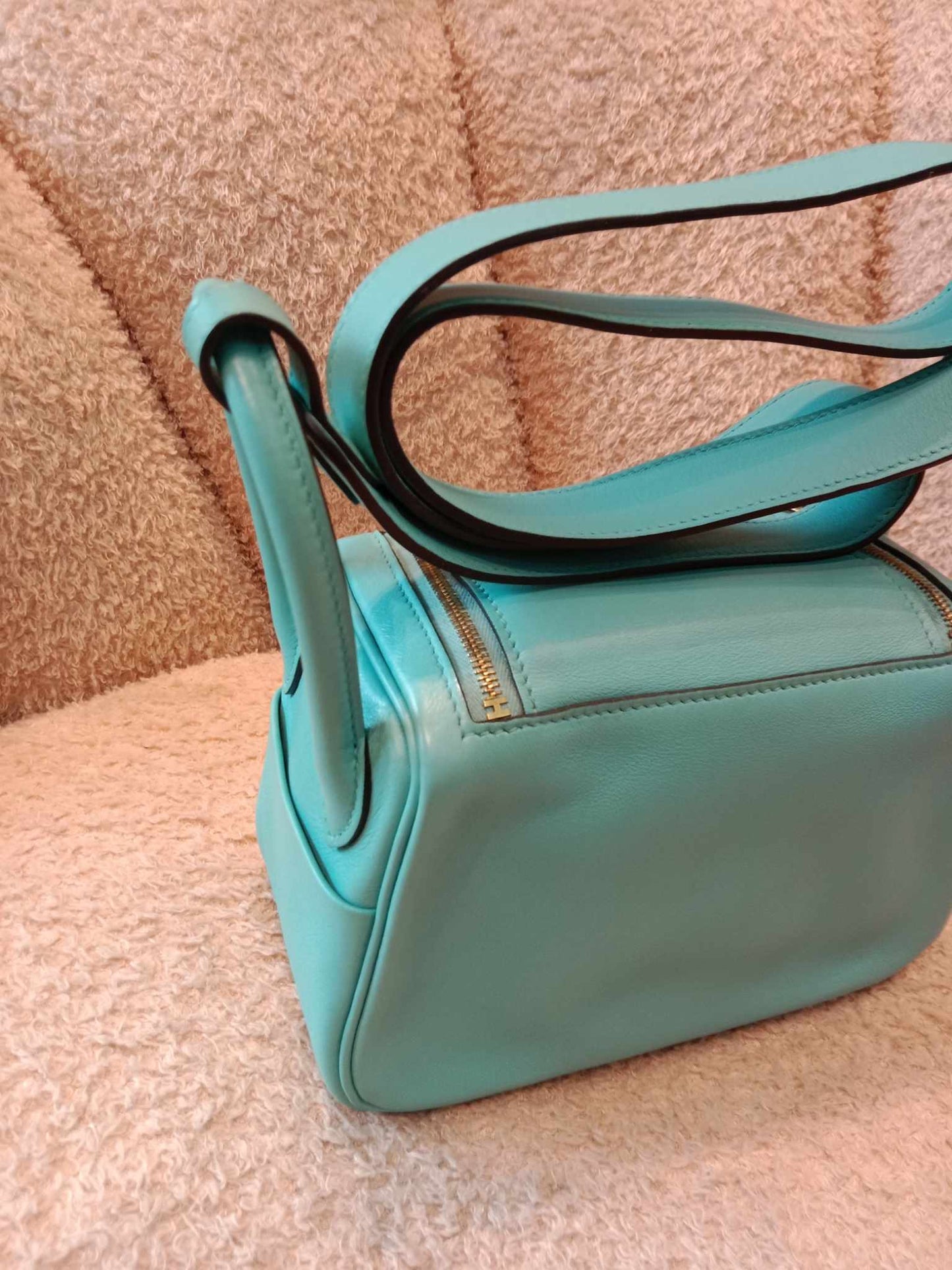 Hermes Mini Lindy Tiffany Blue Stamp Y 2020