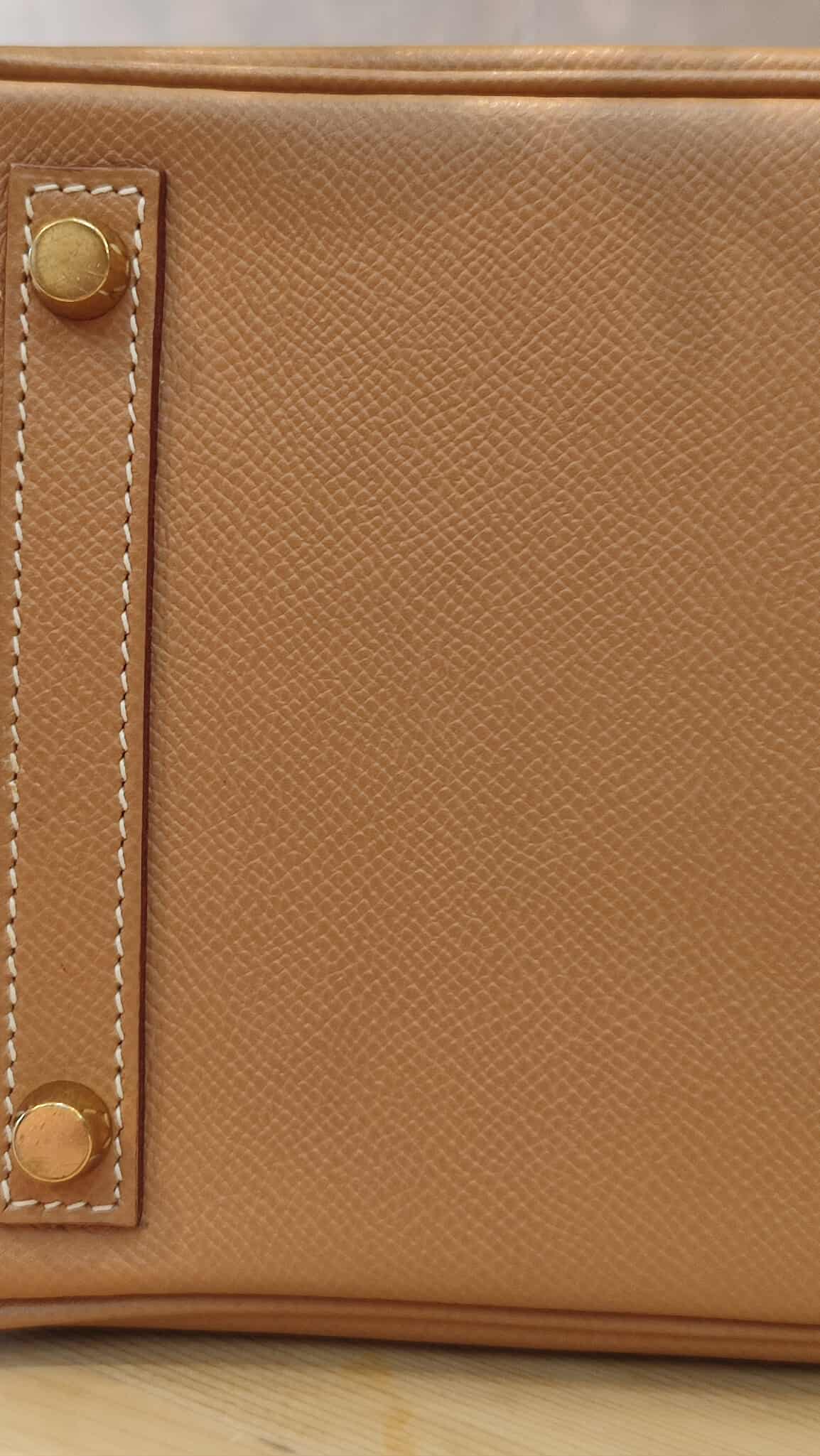 Hermes Birkin 30 Bicolor Gold/Biscuit Epsom Stamp G Square 2003 GHW