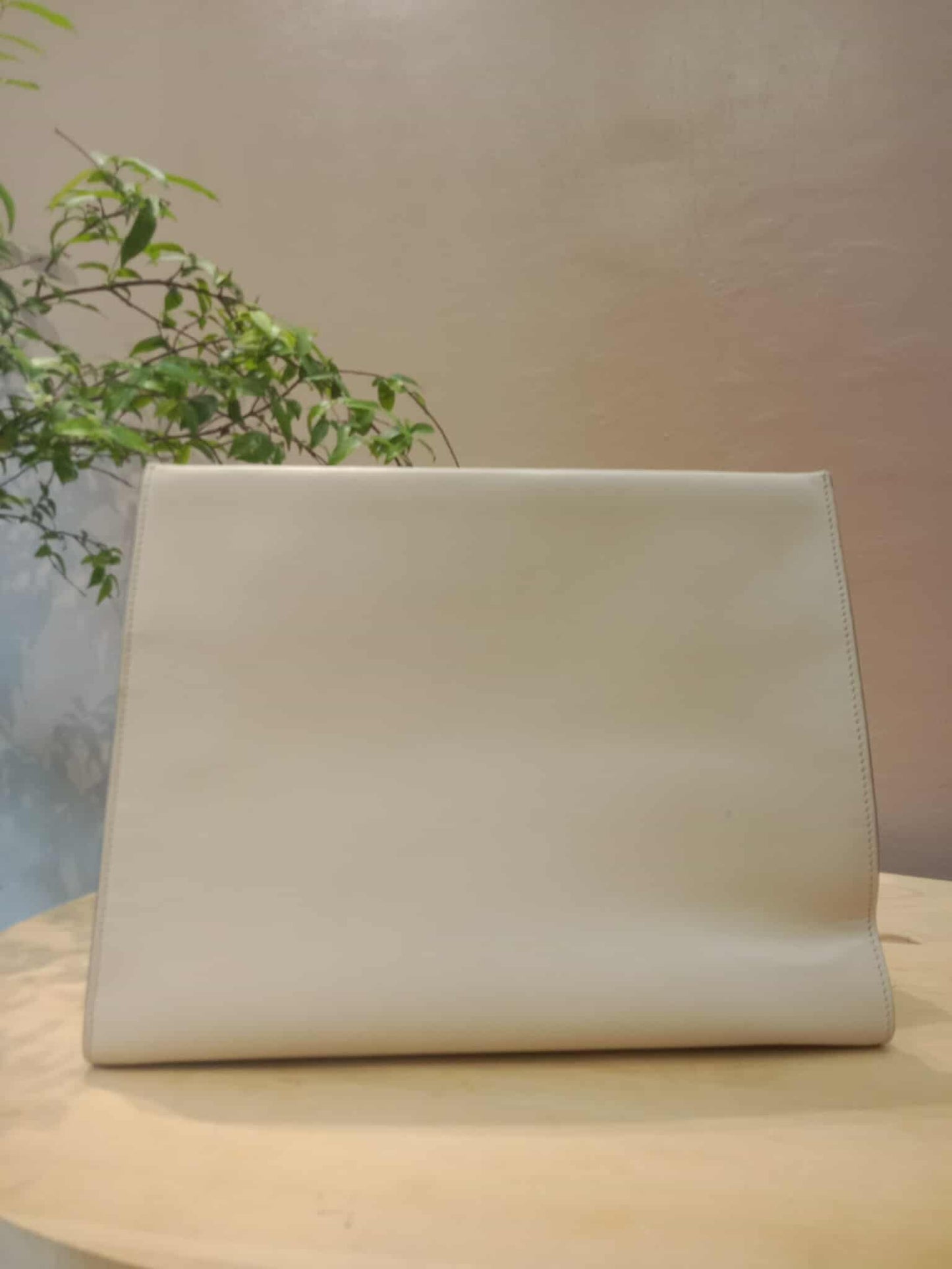 Fendi White Whipstitch Runaway Leather Satchel Bag