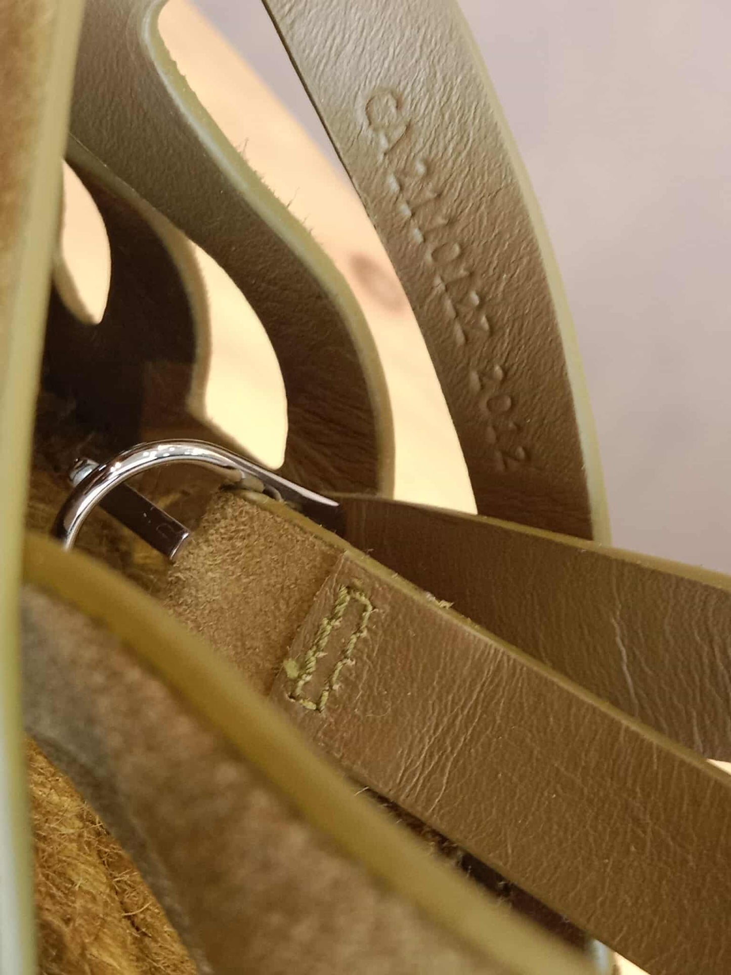 Hermes Espadrille Wedge Sandals Khaki SIze 37
