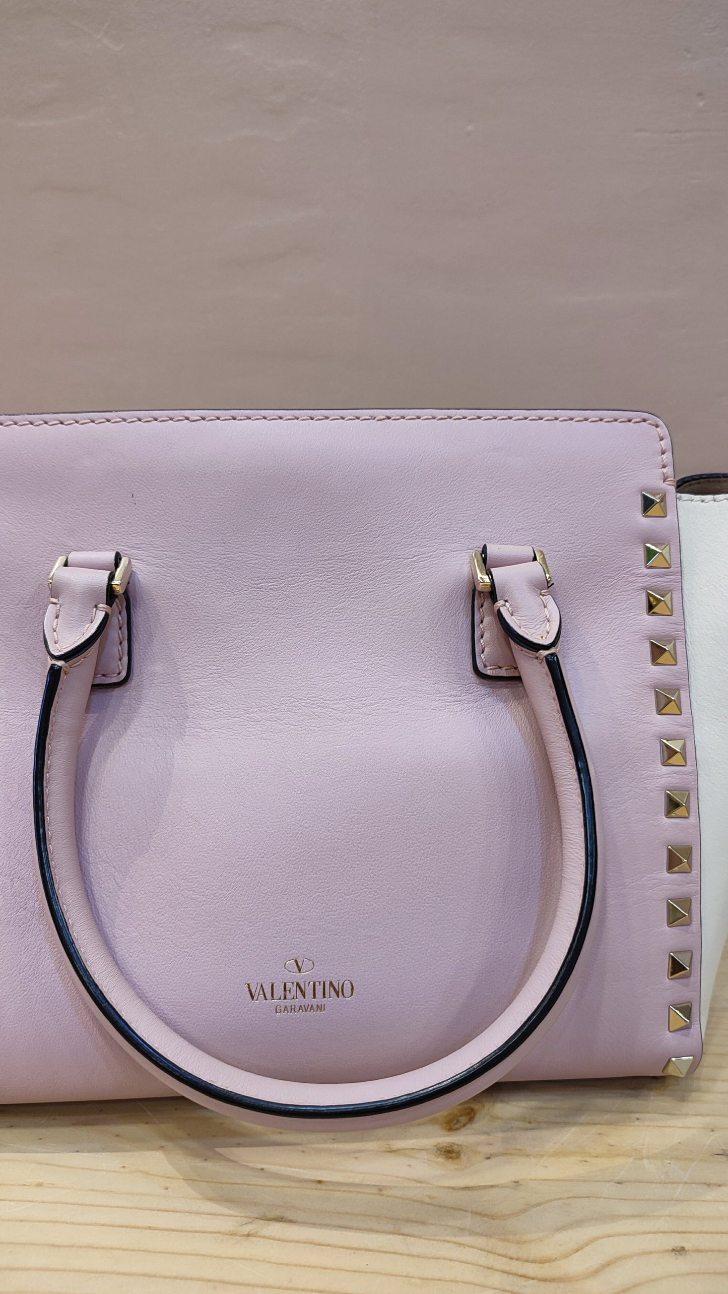 Valentino Rockstud Floral Pink Tote Bag