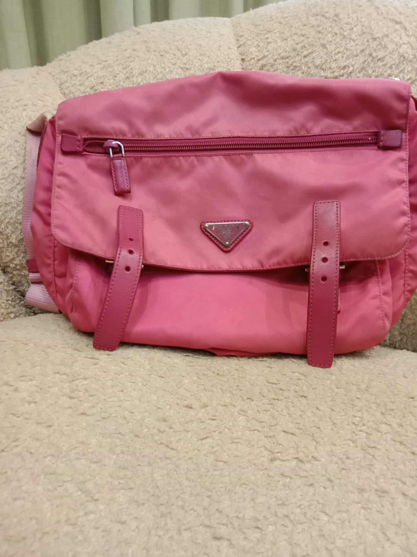 Prada Pink Tessuto Nylon/Leather Messenger Bag