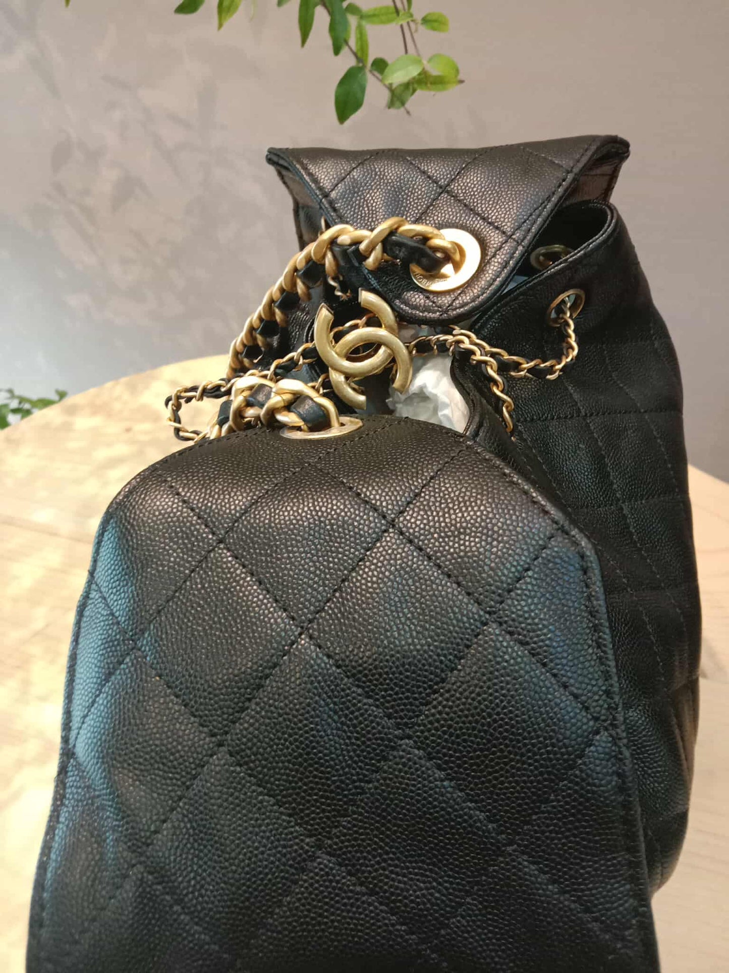 Chanel 25 Black Medium Caviar Microchipped