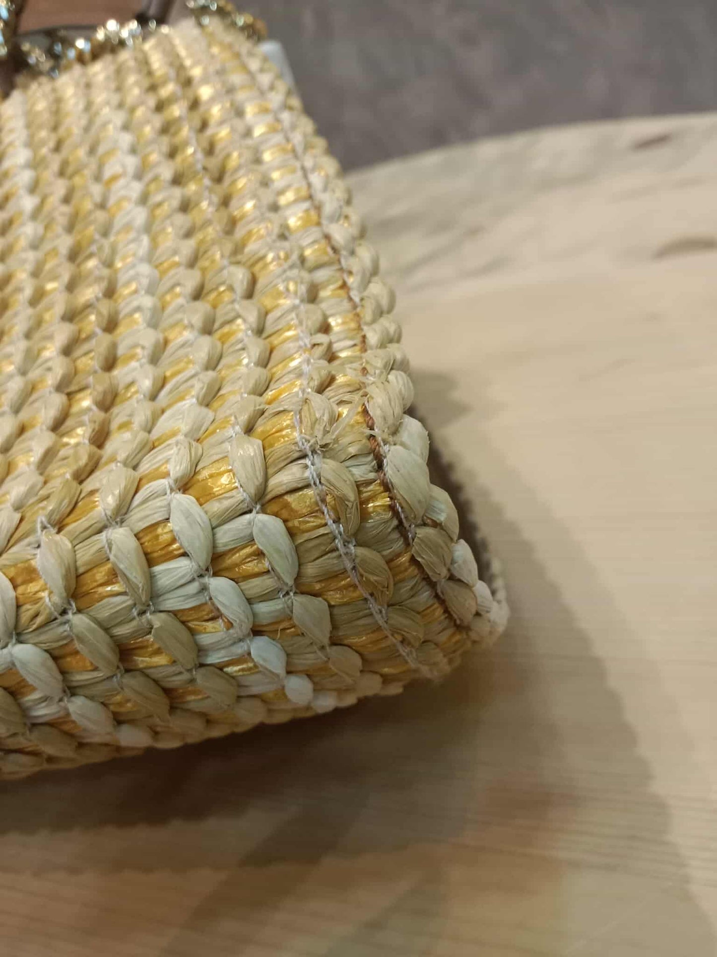 Jimmy Choo Mari Woven Raffia Tote Handbag