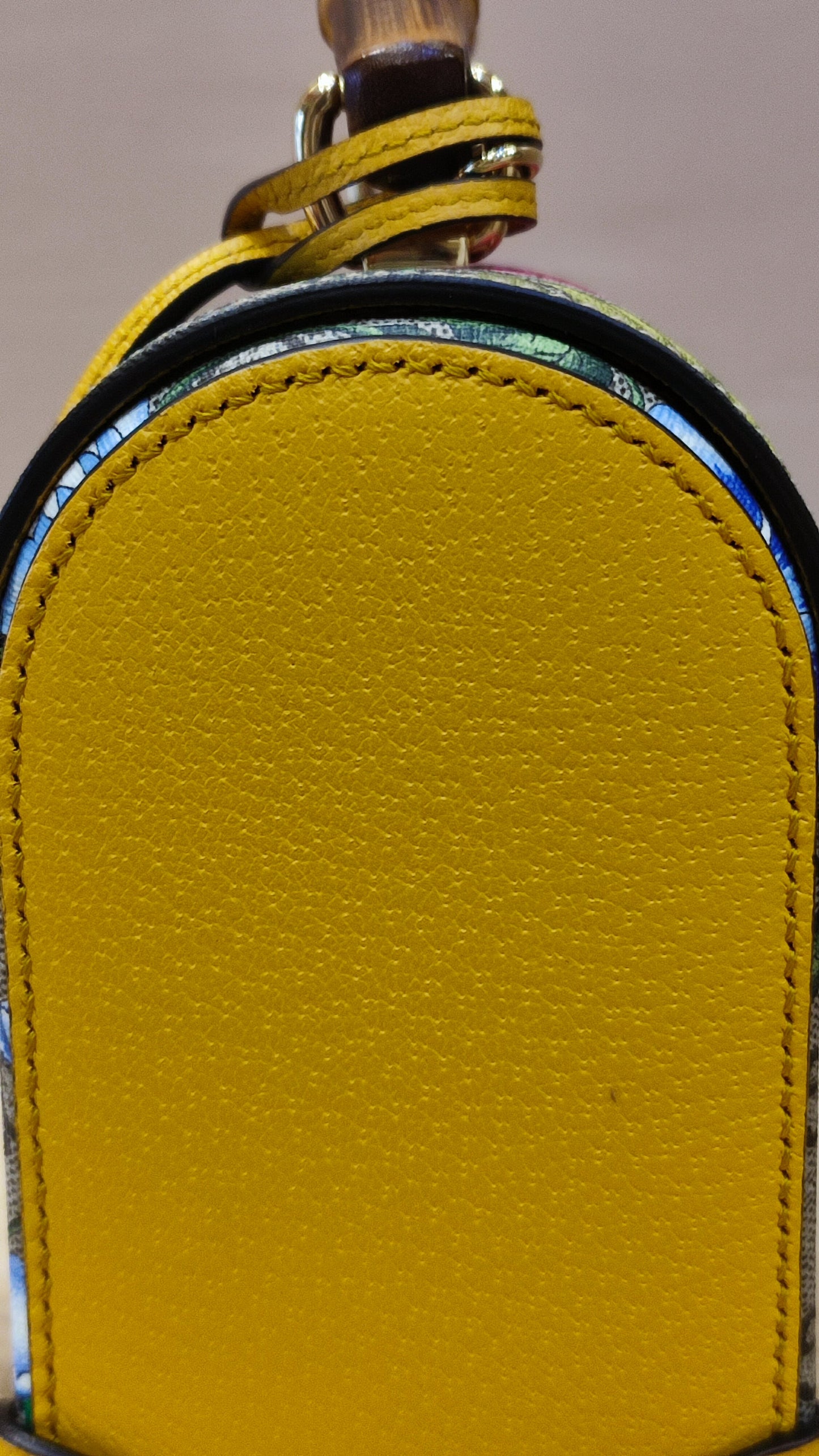 Gucci GG Floral Bamboo Bag Yellow